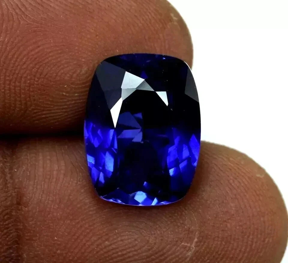 8-10 Ct Natural Ceylon Royal Blue Sapphire Cushion Cut Certified Loose Gemstone
