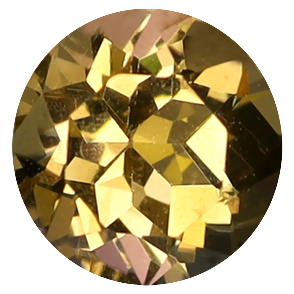 0.59 ct Very good Round Cut (5 x 5 mm) Tanzania Yellow Tanzanite Gemstone
