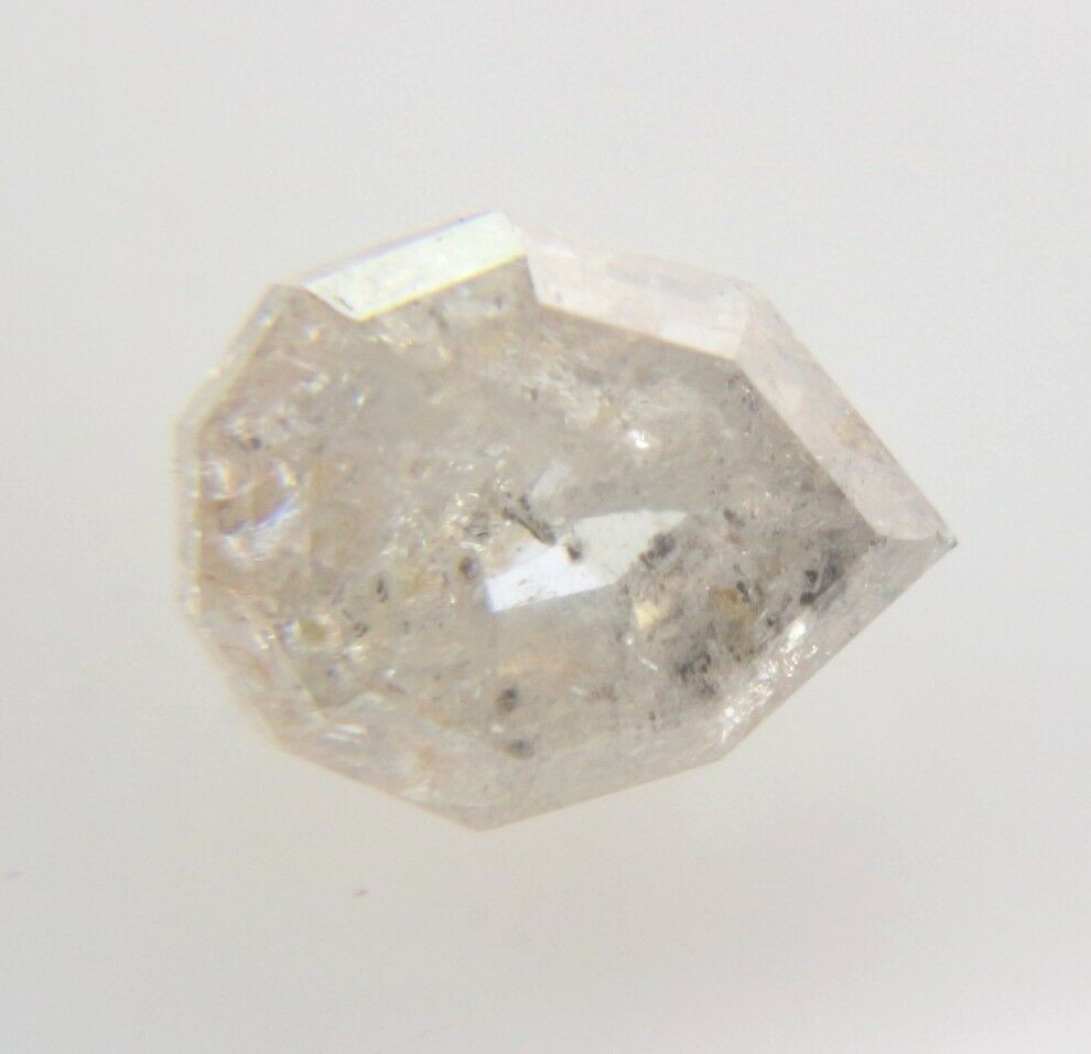 0.54cts Geometric Pear Shape Salt n Pepper Rose Cut Diamond 5.43×4.34×2.92 MM