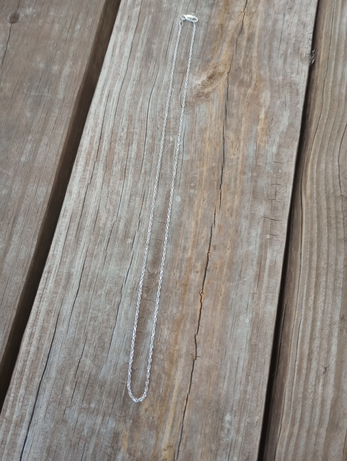Womens Twist Chain, 20 inch, Sterling Silver, Dainty, marked 925 Italy