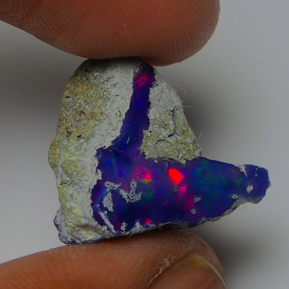 Blue Ethiopian Opal Rough 6.45 cts Smoked Black Opal Raw, Fire Opal