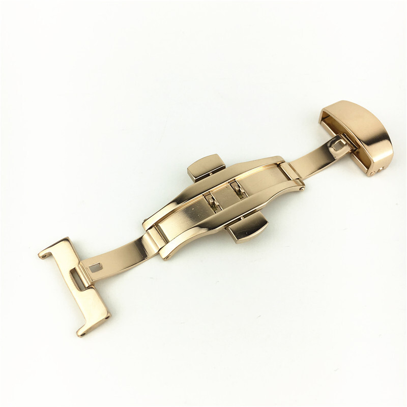 Stainless Steel Watch Clasp Double Push Butterfly Buckle 12 14 16 18 20 22mm