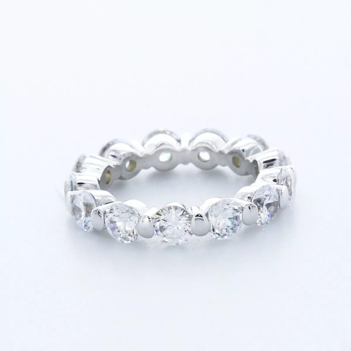 Eternity Wedding Ring Classic Solid 14K Gold 2.75 CT Round Natural Diamond G SI1