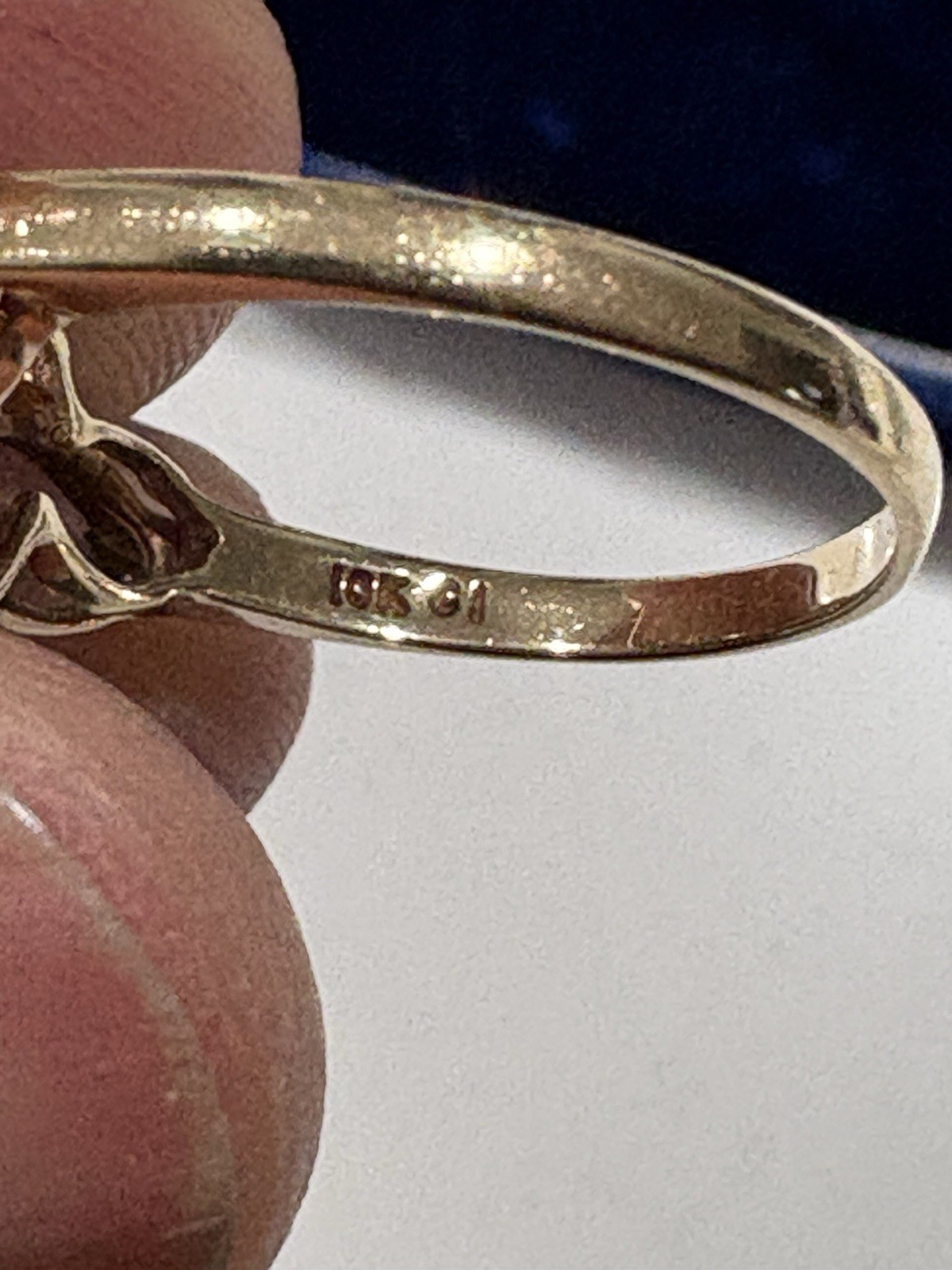 10KT Gold Ring Aquamarine Ladies Size 6.5 Vintage 3.2 Grams