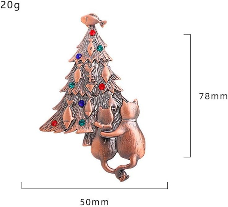 Vintage Crystal Christmas Tree Brooch Pin Jewelry Gift Accessories Christmas Gif