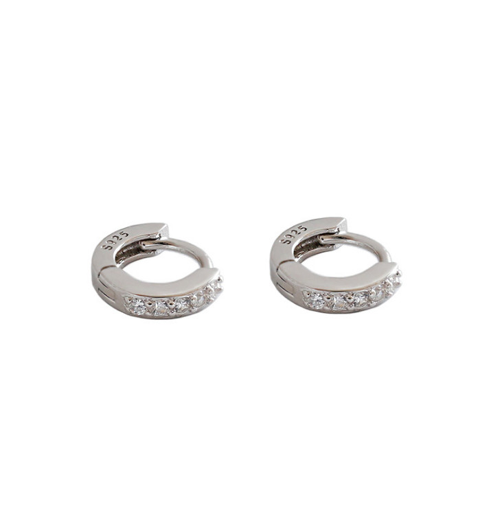 Unisex Sterling Silver Children Girl CZ Baby Huggie Hoop Earrings 1/5 inch A33