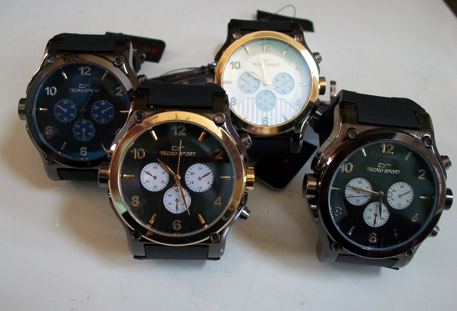 Men’s Black & Gold Finish Tecno Sport Silicone Band Fashion Hip Hop Watch