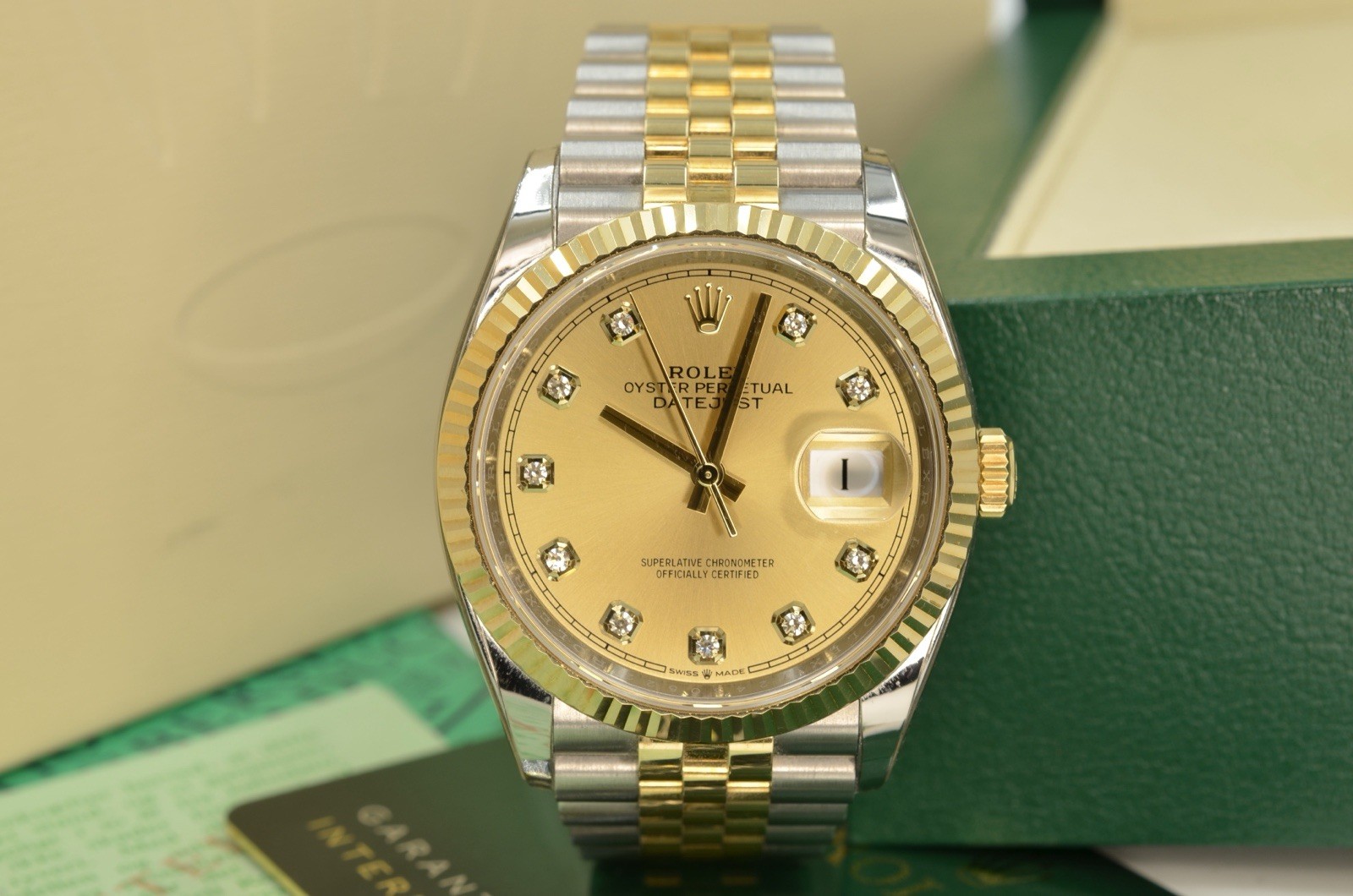 Rolex Datejust 36mm 126233 Champagne Diamond Dial 2021 with Box and Papers