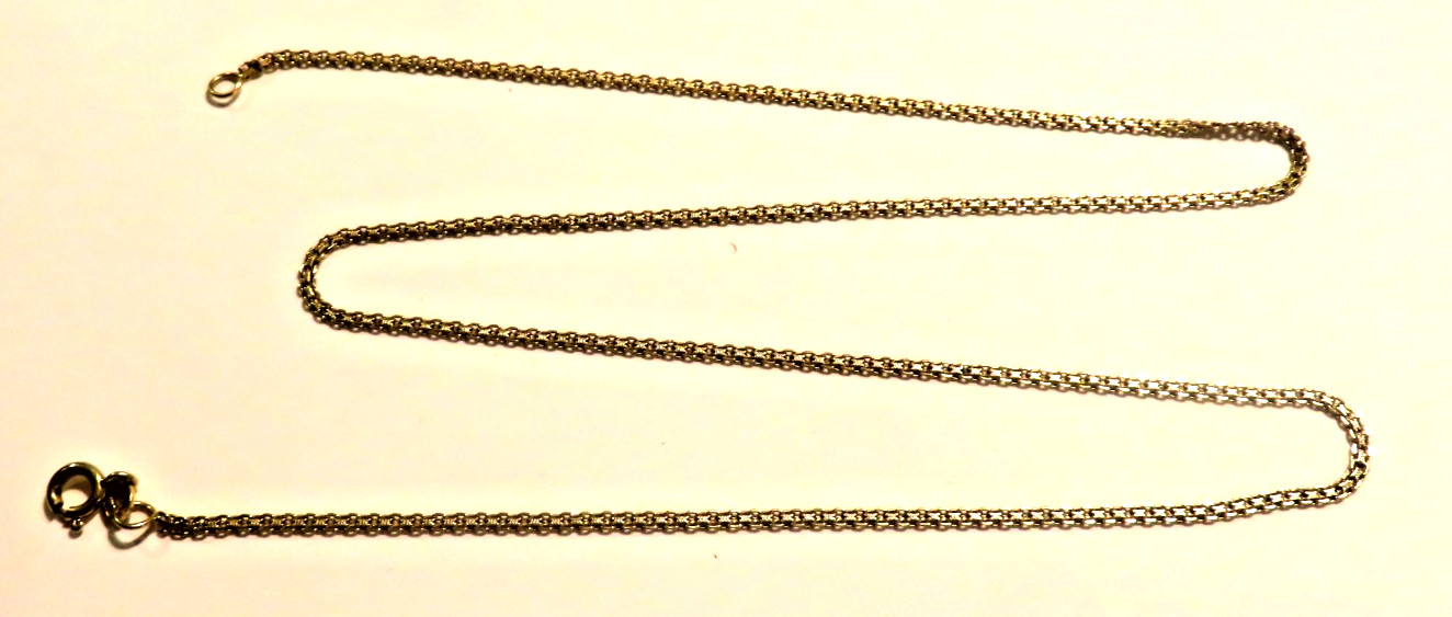 REAL solid 18K 750 Yellow Gold fancy flat links chain 20.5″ long woman ITALY