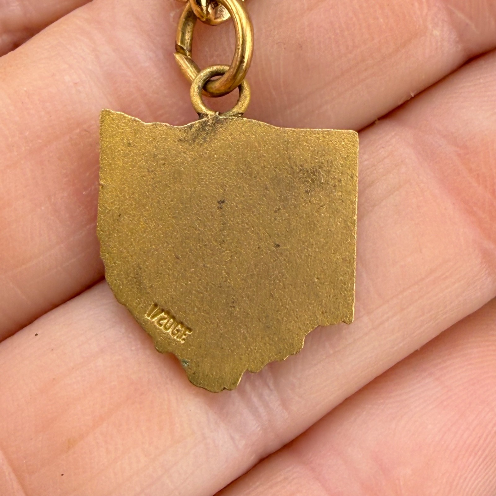 Vintage Gold Filled Charm Bracelet State of Ohio 5 Years of Service 7”