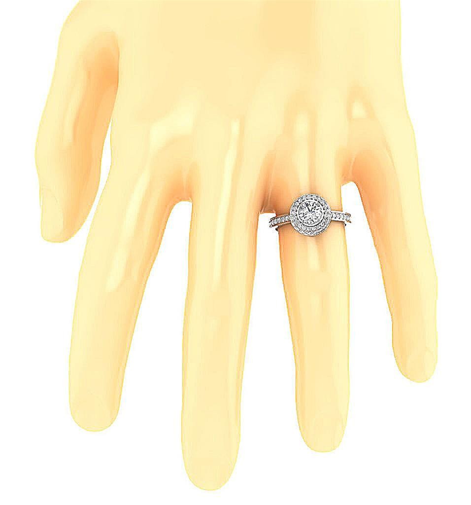 VS F 1.60 Ct Solitaire Engagement Ring Lab Grown Diamond 14K White Gold 11.00 MM