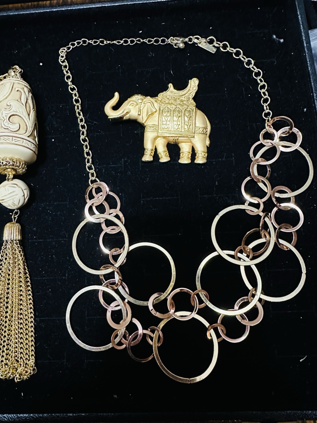 Vintage Asia Elephant Lot Of 4 Costume Jewelry 2 Signed
