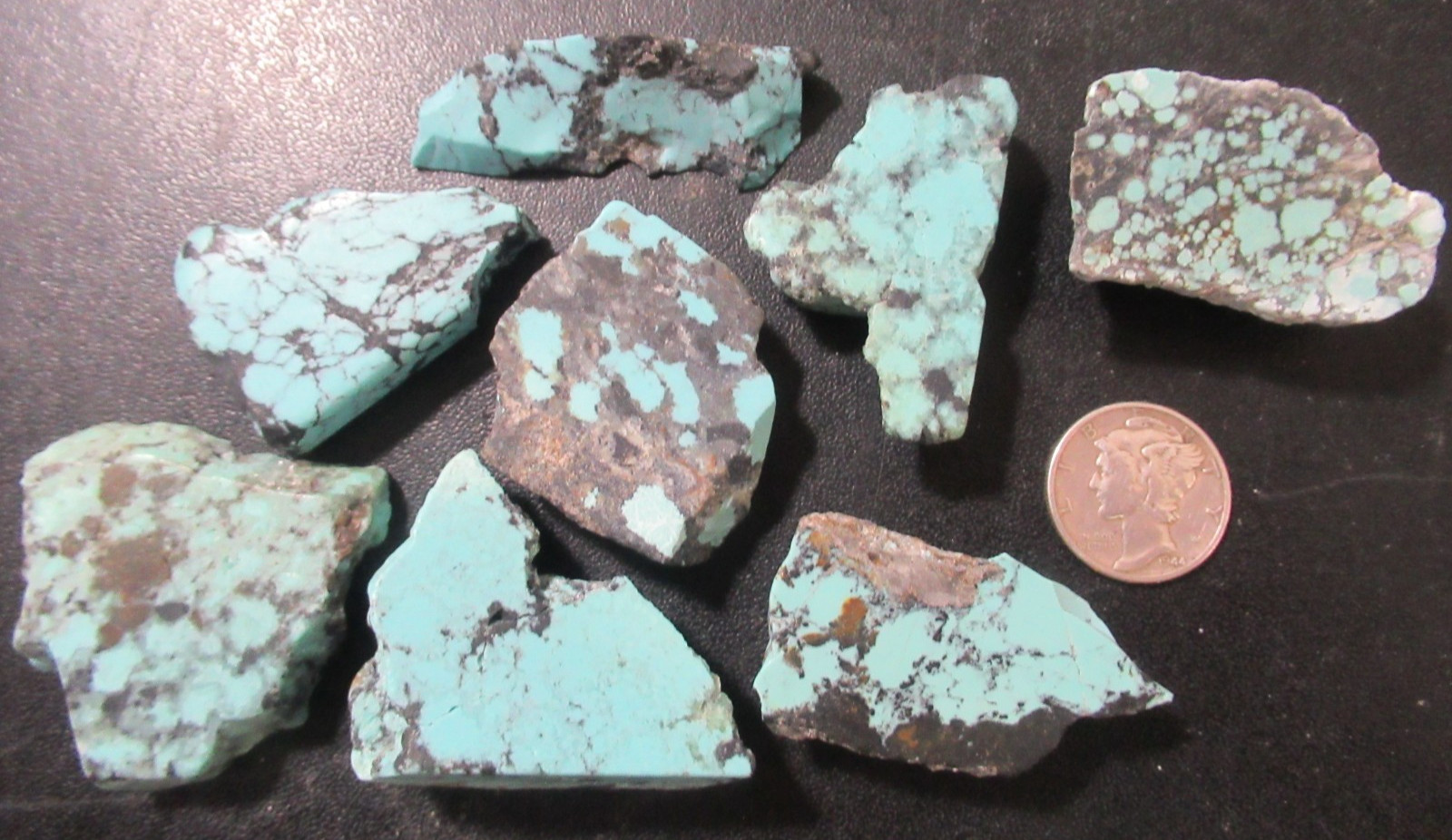 ARIZONA TURQUOISE SLABBED STONES 360tcw. 35mm X 25mm to 38mm X 29mm #832