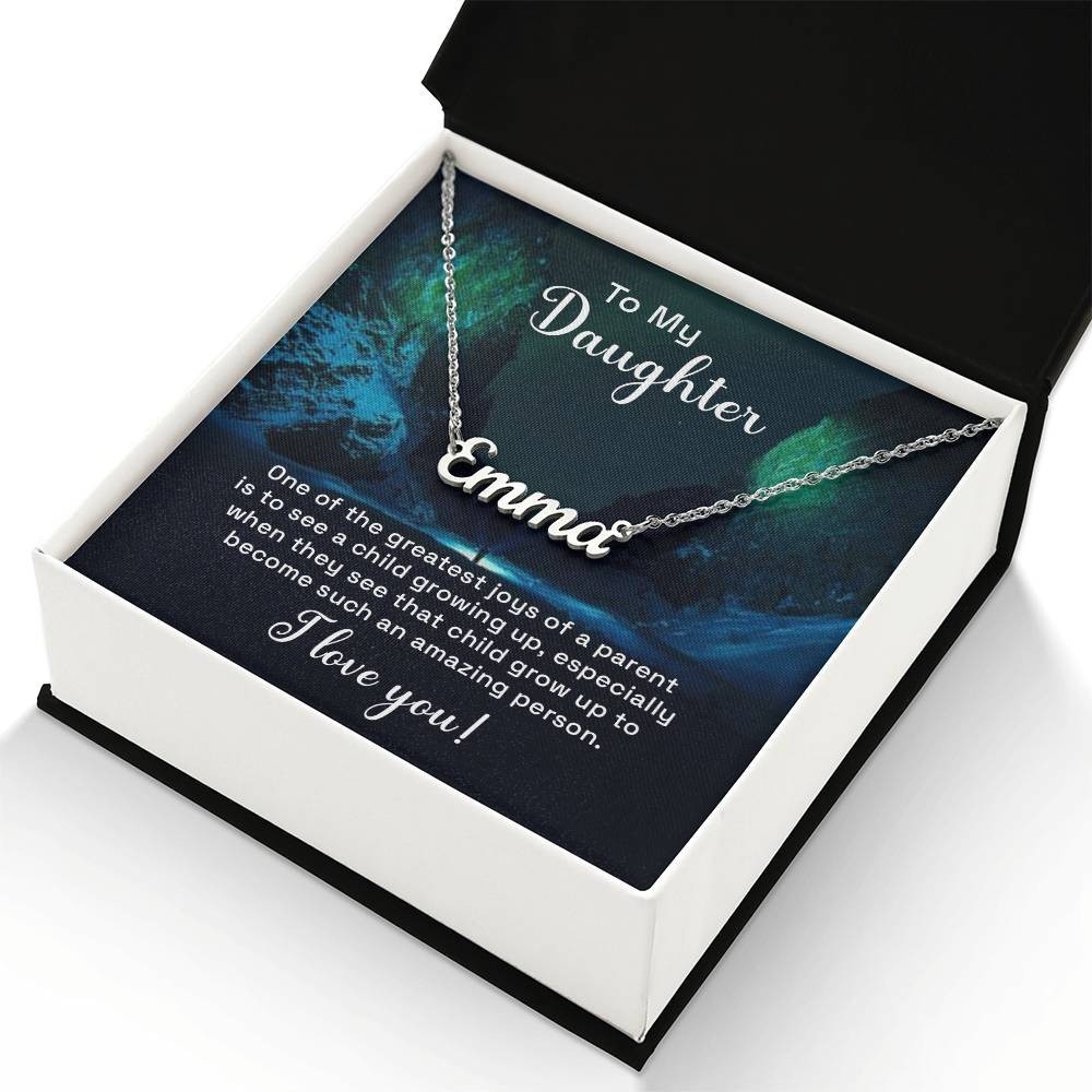 Personalized Name Necklace Gift for Daughter Custom Jewelry From Mom Dad