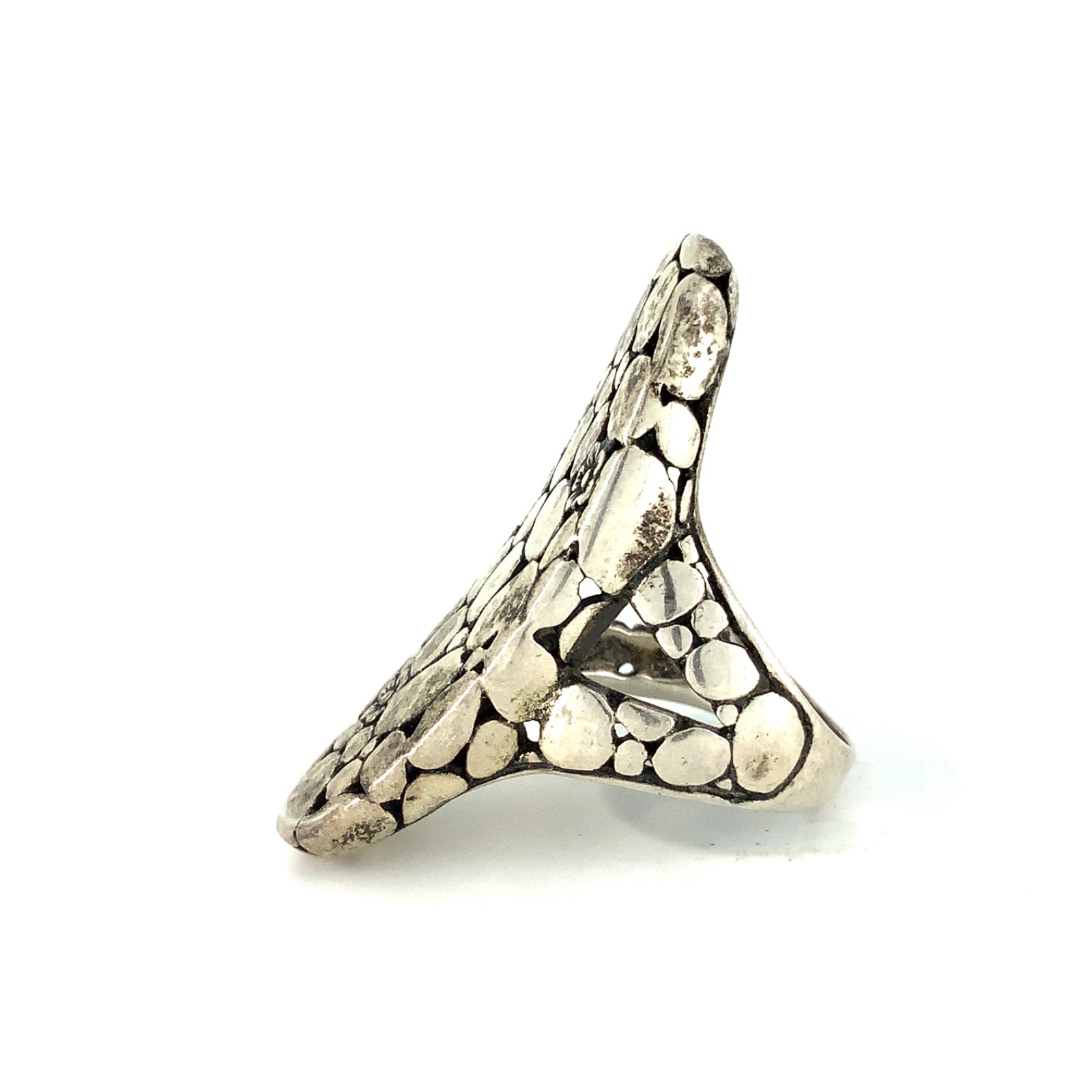 Bangkok Ratnaraj Jewelers BBJ Vintage Sterling Silver Pebble Saddle Ring Sz. 7