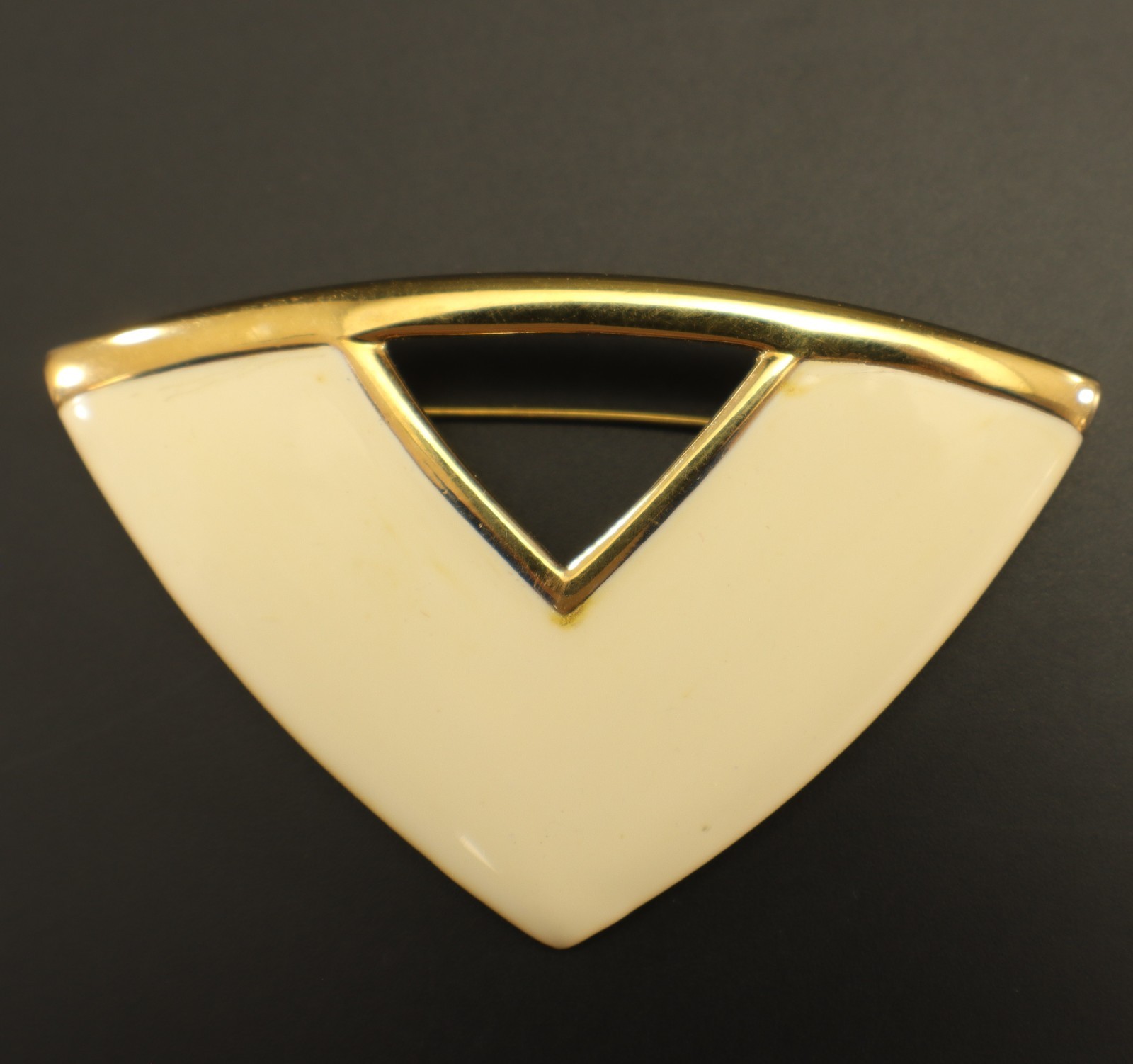 Monet Art Deco BROOCH or Lapel Pin Enamel Modernisst Triangle Geometric Vintage