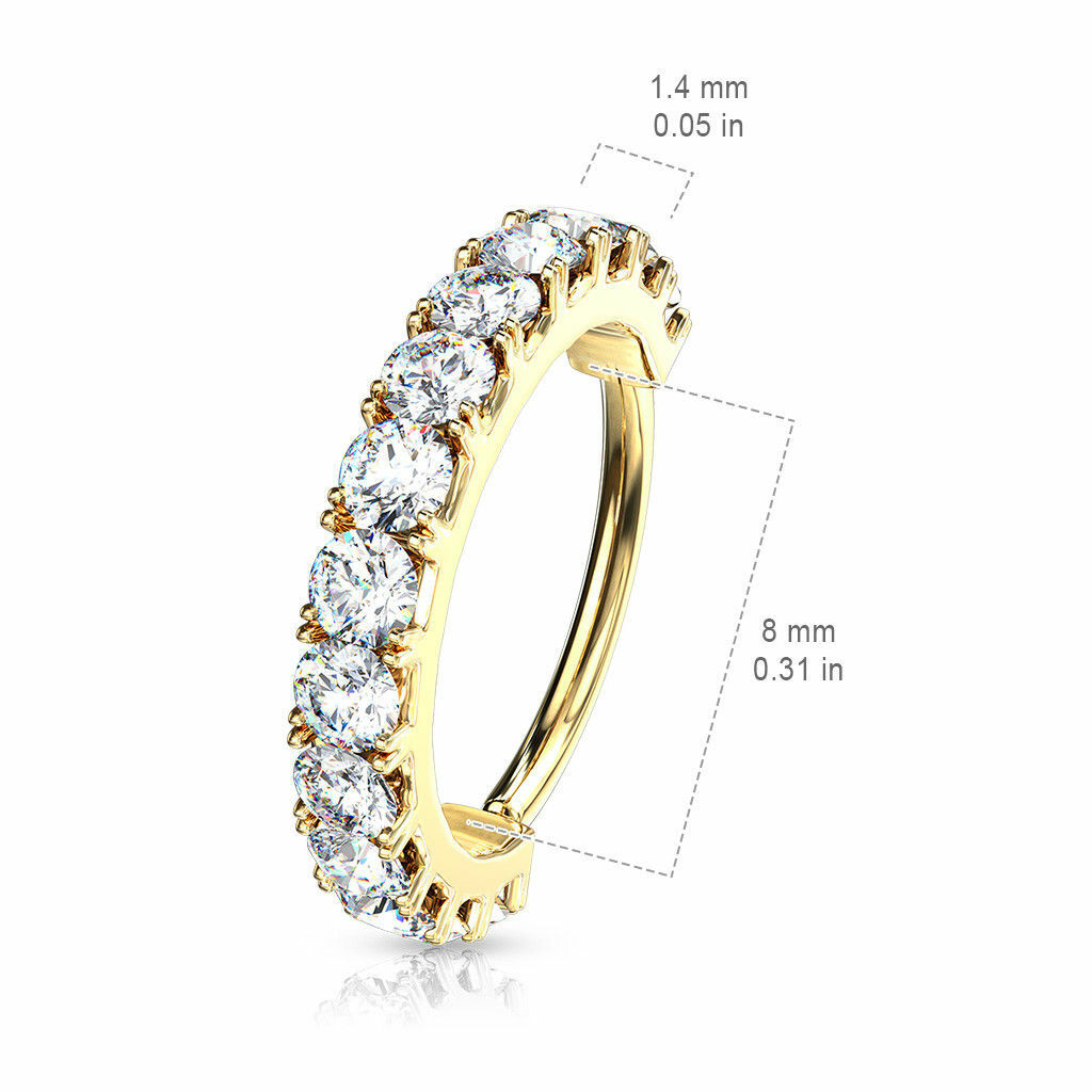 Gem Hoop Nose Lip Cartilage Earrings Helix Daith Rook Tragus Orbital Conch Rings