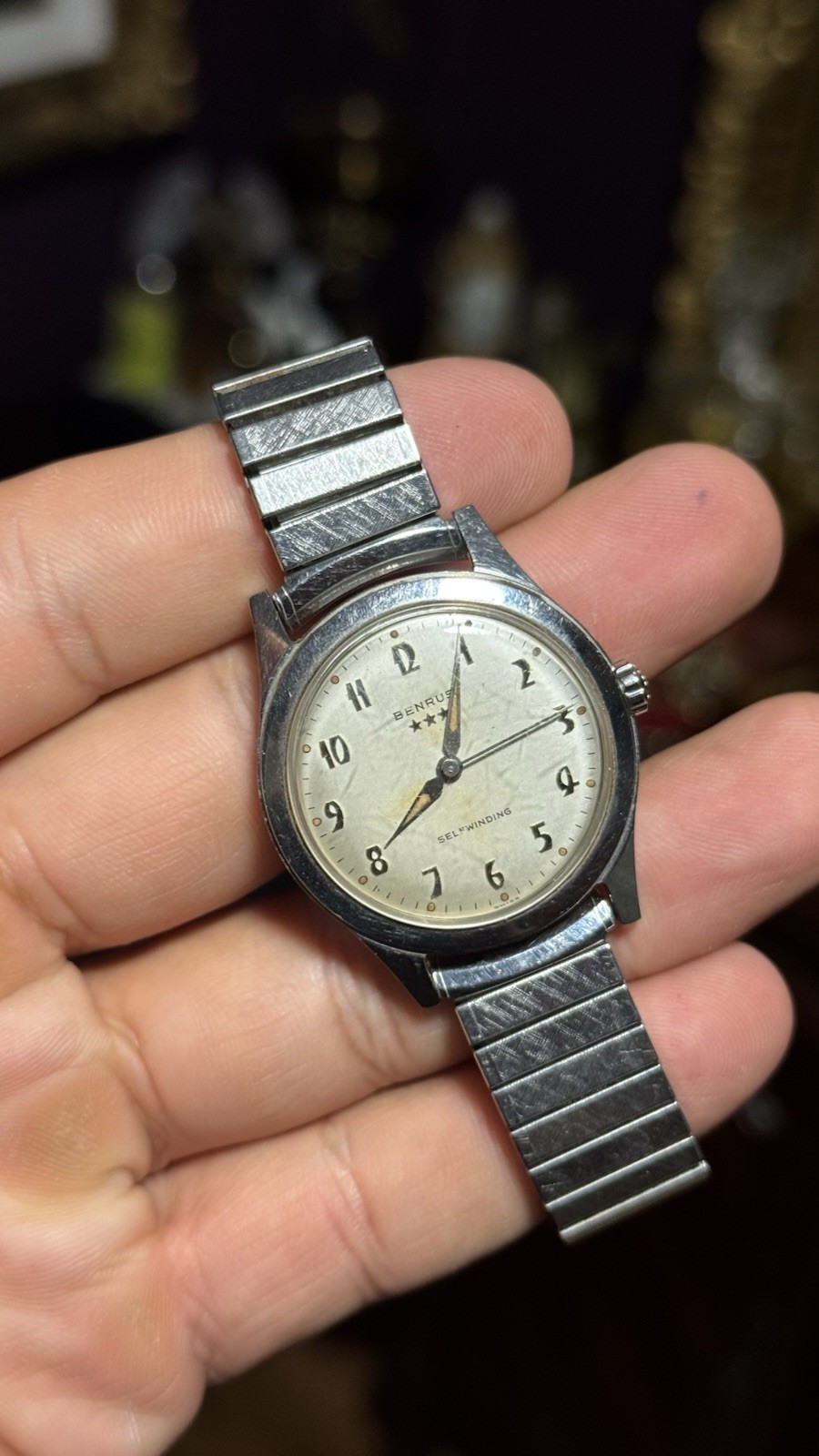 1950s Benrus Men’s Vintage Self Winding 36mm Military Watch Running