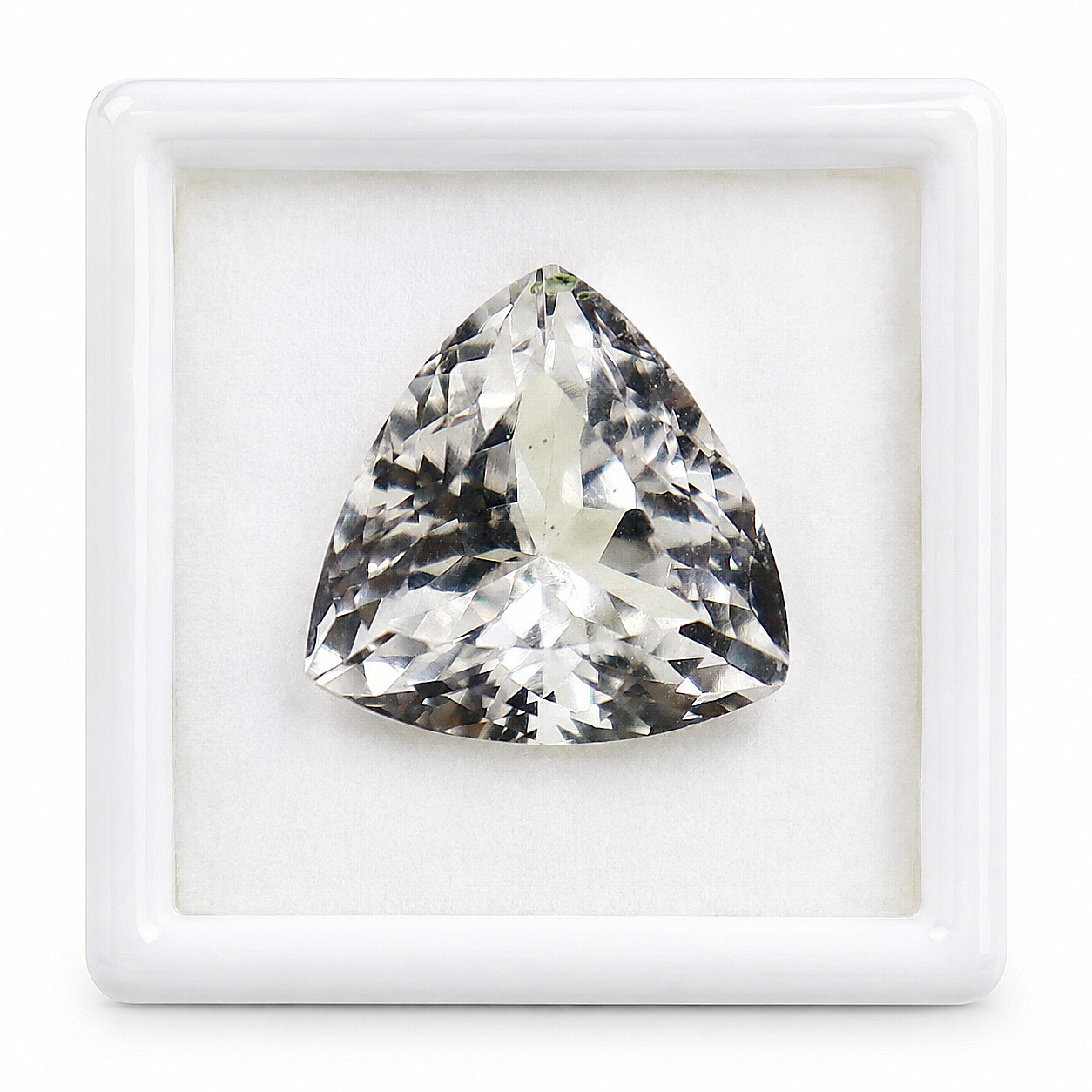 11.45 Ct Natural Certified White Sapphire Trillion Cut Gemstone Free Shipping