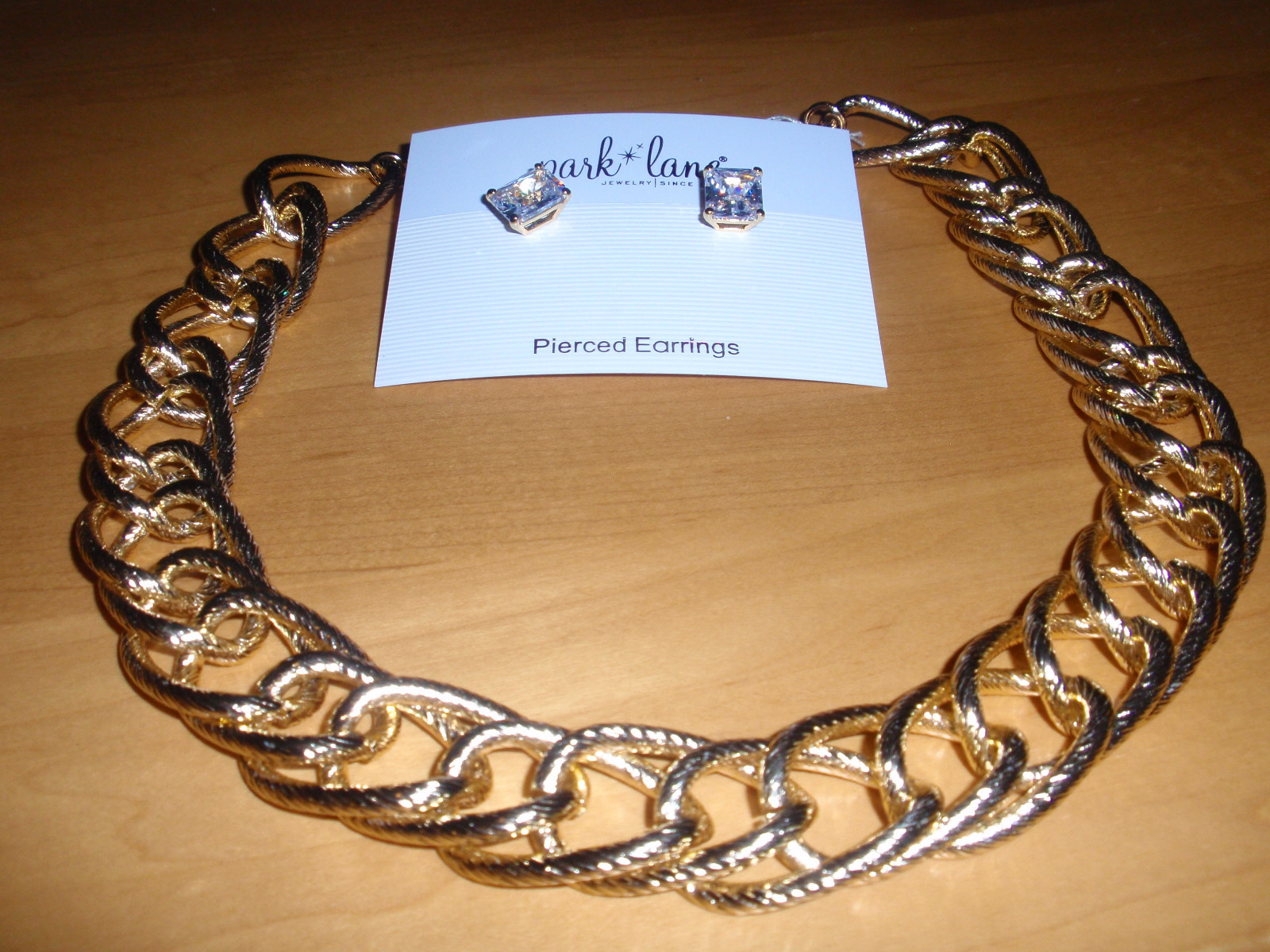 Park Lane Jewelry “LIV” Necklace & “VIVID” Earrings, Goldtone, CZ’s, NEW!