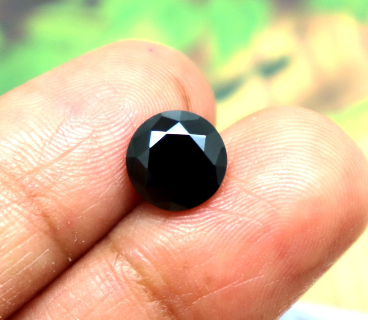 3Ct Natural Black Diamond Loose Gemstone Faceted Round Cut Rare Black Diamond