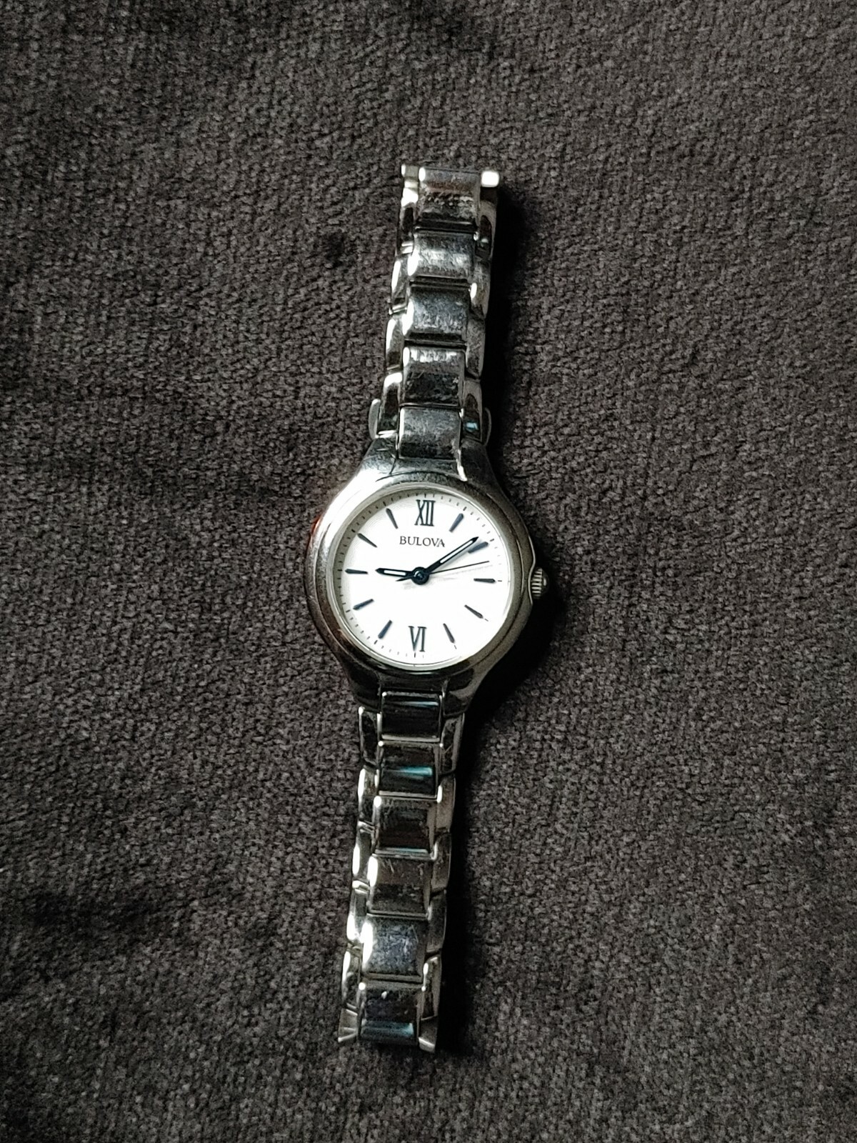Bulova Women’s Quartz Blue Hands and Markers Silver Tone 28mm Watch 96L215