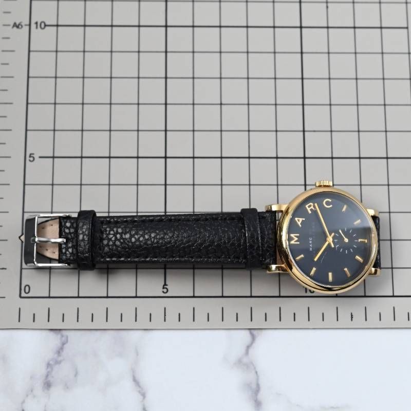 New Belt Replaced MARC BY MARC JACOBS Baker Ladies Watch Gold x Black Dial Small