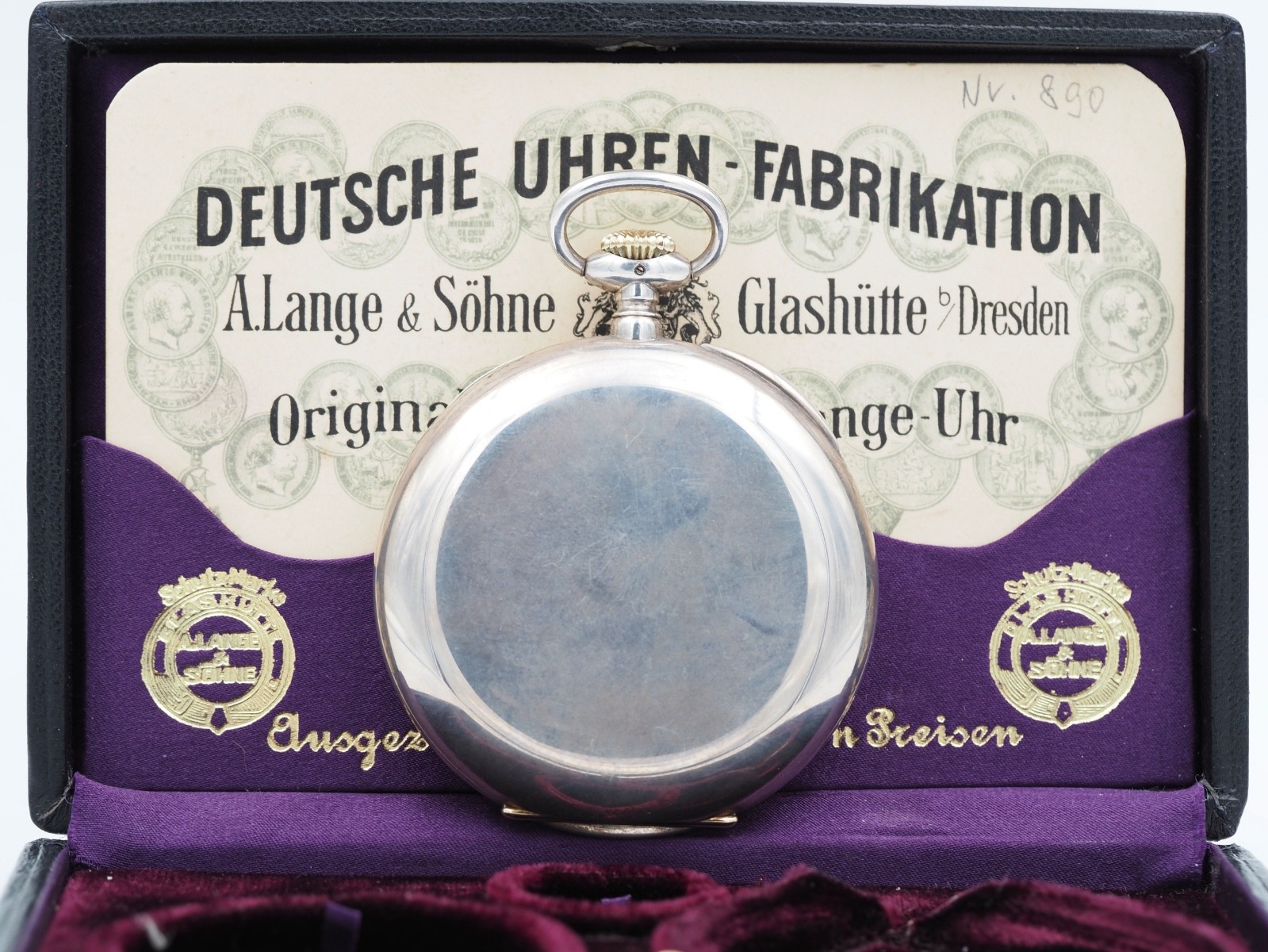 A. Lange & Söhne Pocket Watch Glashütte Silver 93701 With Box & Certificate