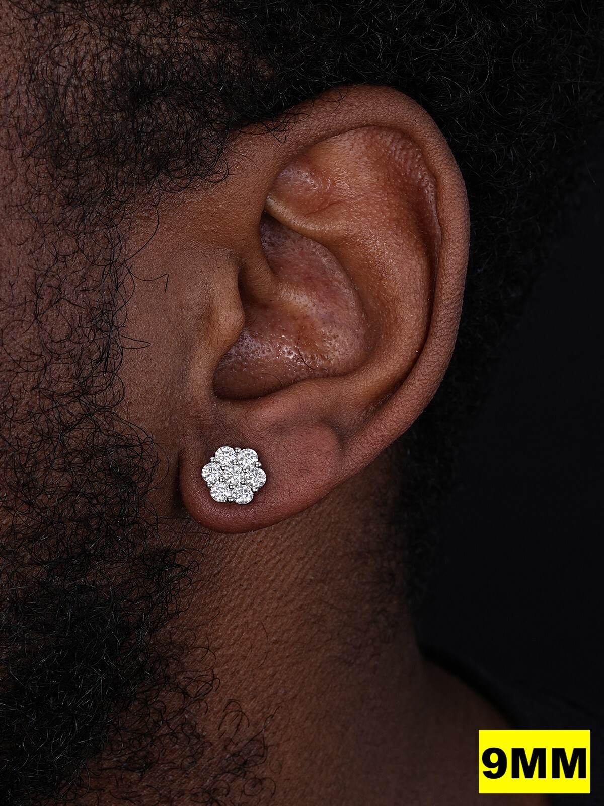 VVS Moissanite Studs Cluster Flower Set Earrings Real 925 Sterling Silver 6-11mm