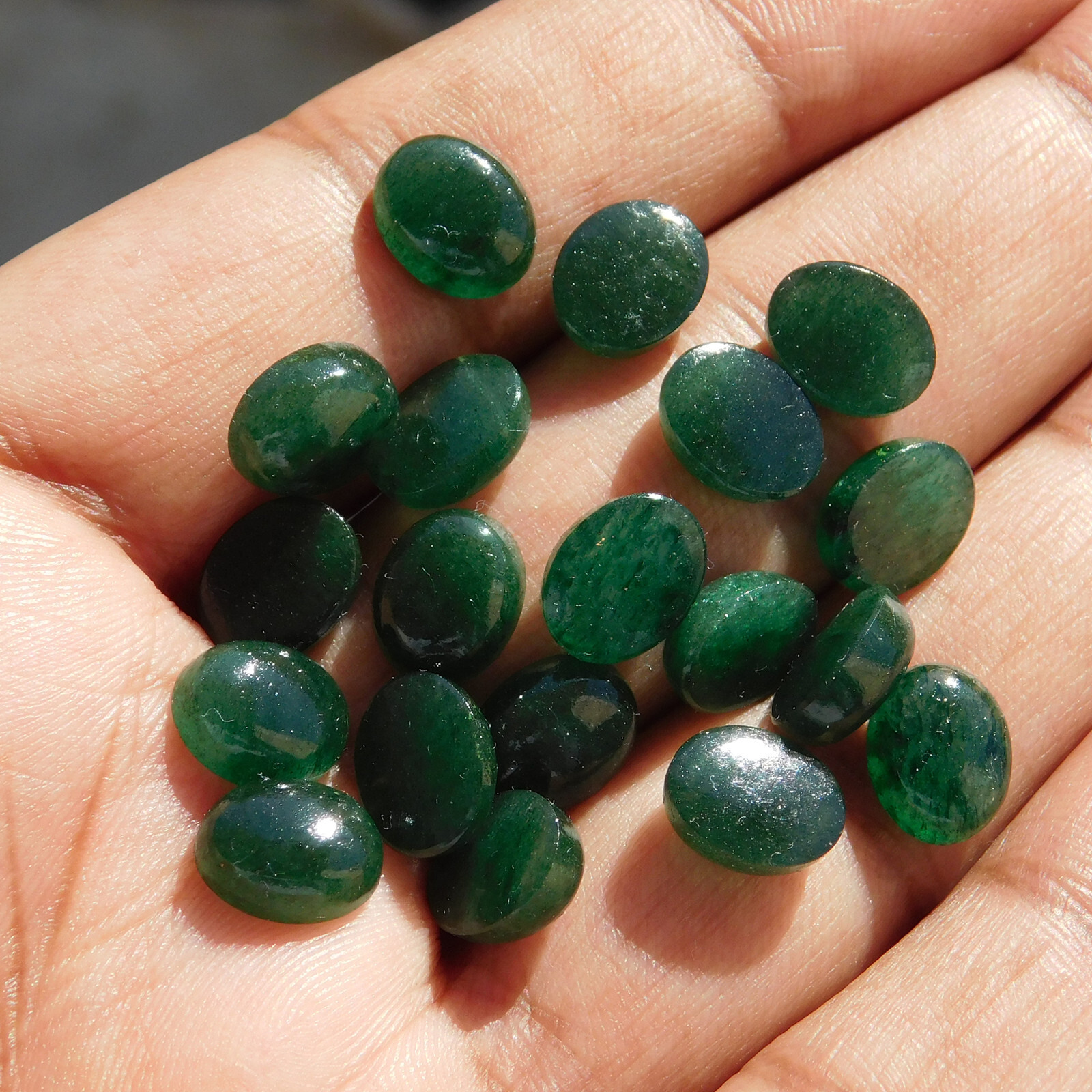 Natural Green Aventurine Oval 3×5 mm to 15×20 mm Cabochon Loose Gemstone Lot