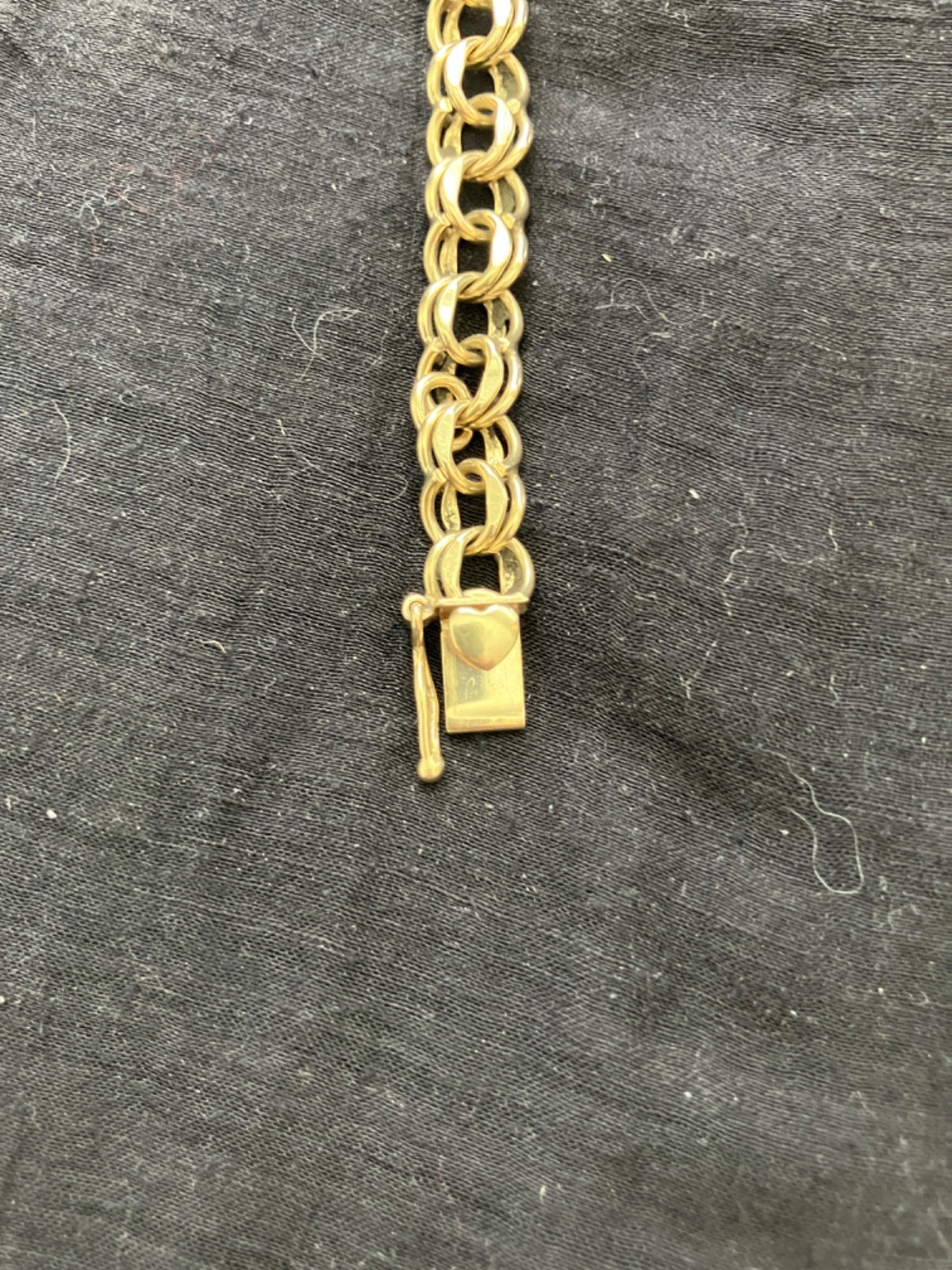 14K yellow gold double link charm bracelet POM 60’s 21 grams 8 inches