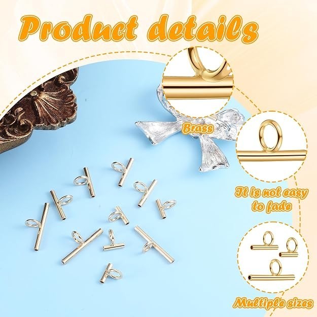 12Pc Brooch to Pendant Converter Brass Pin Necklace Adapter Gold 8/13/20mm