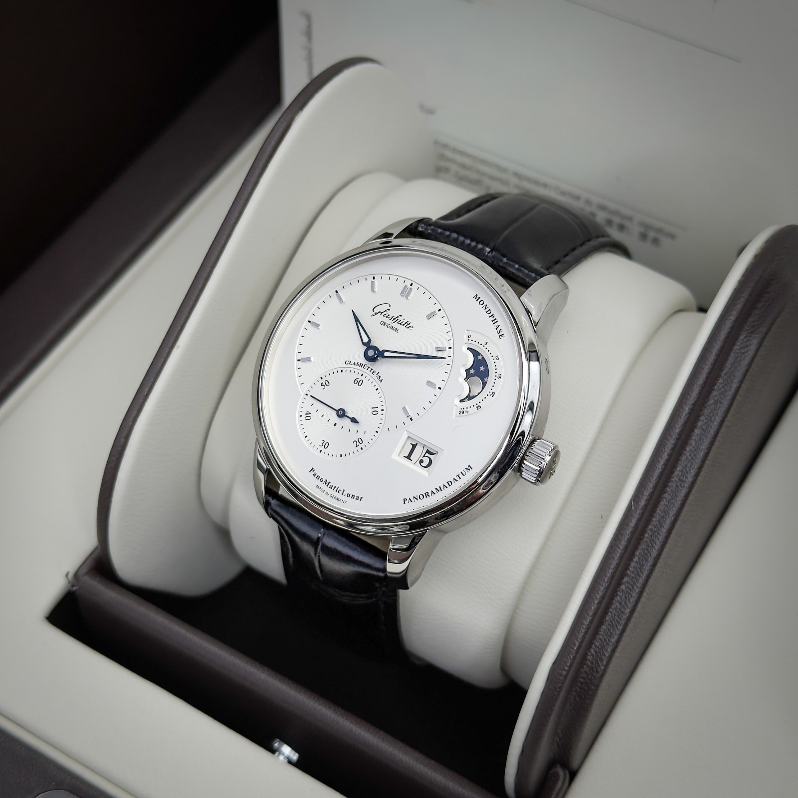 Glashütte Original Panomaticlunar 1-90-02-42-32-05 Excellent Condition Complete