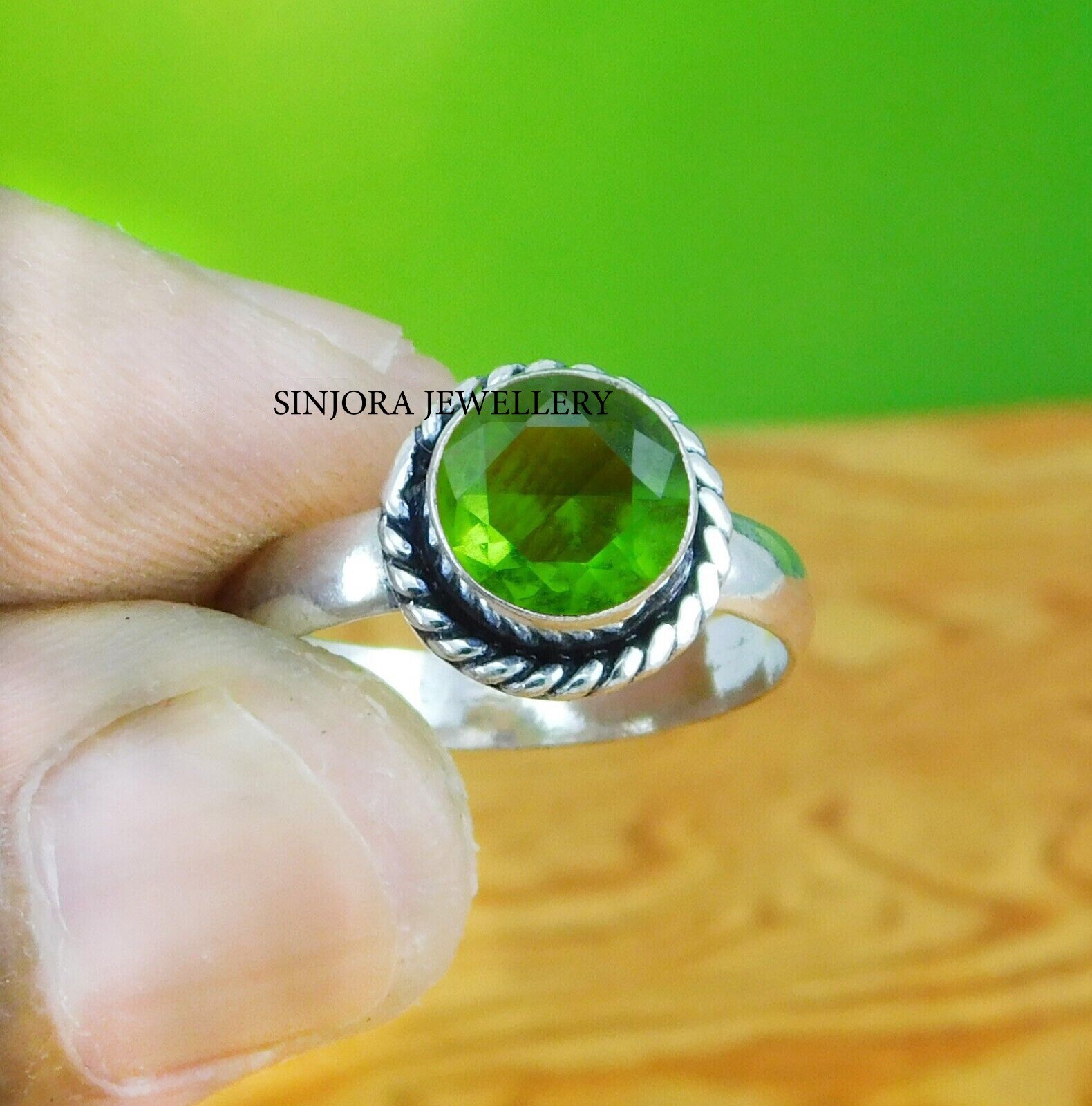 Peridot Gemstone 925 sterling silver handmade Gift Ring US size 5 to 13
