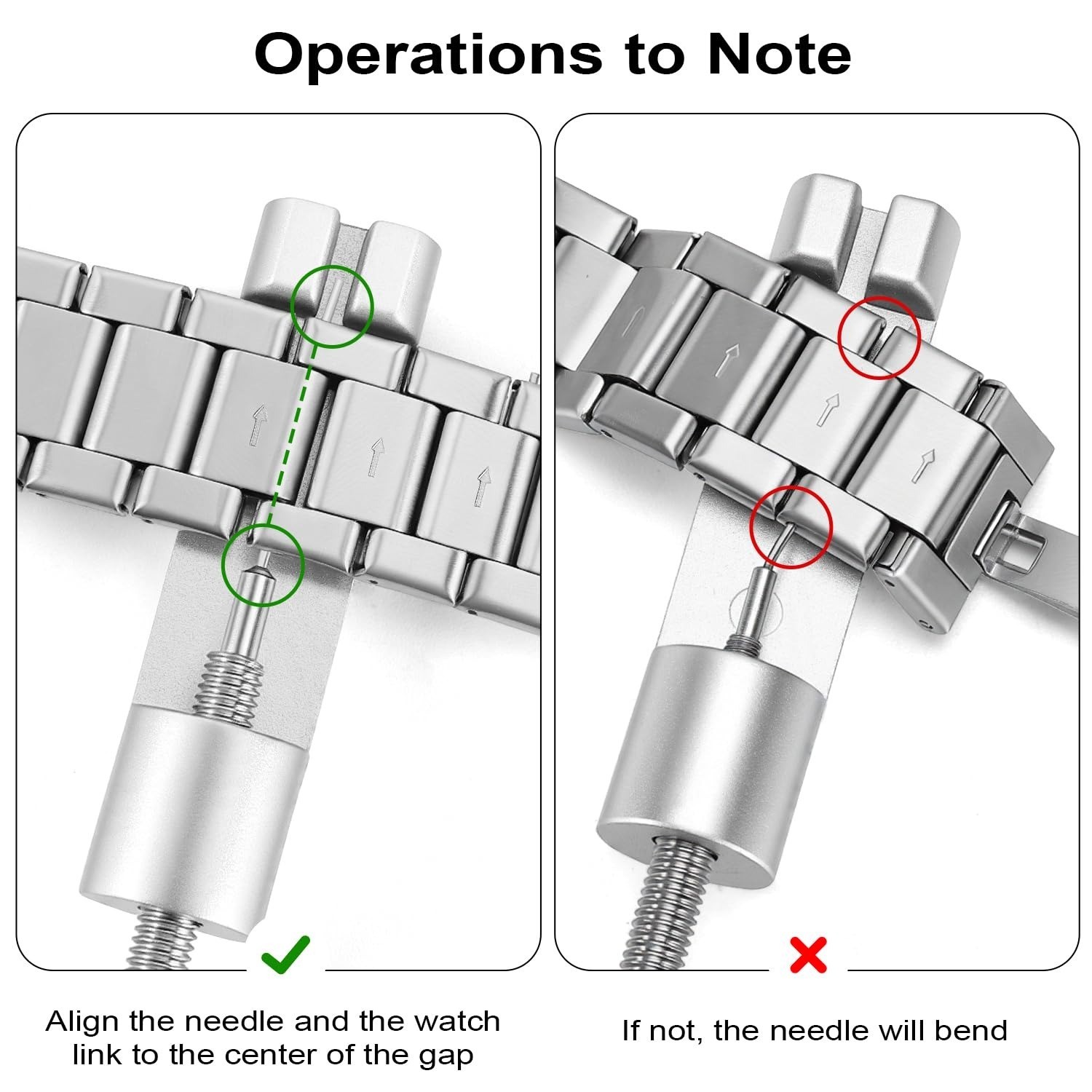 Solid Watch Link Removal Kit with Hammer & Pins – Watch Band Adjustment Tools