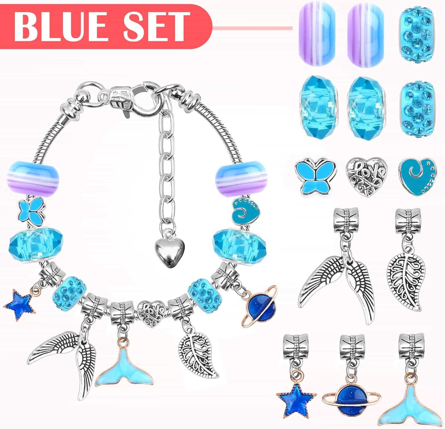 85 Pcs Charm Bracelet Making Kit, DIY Charm Bracelets Beads for Adults and Begin