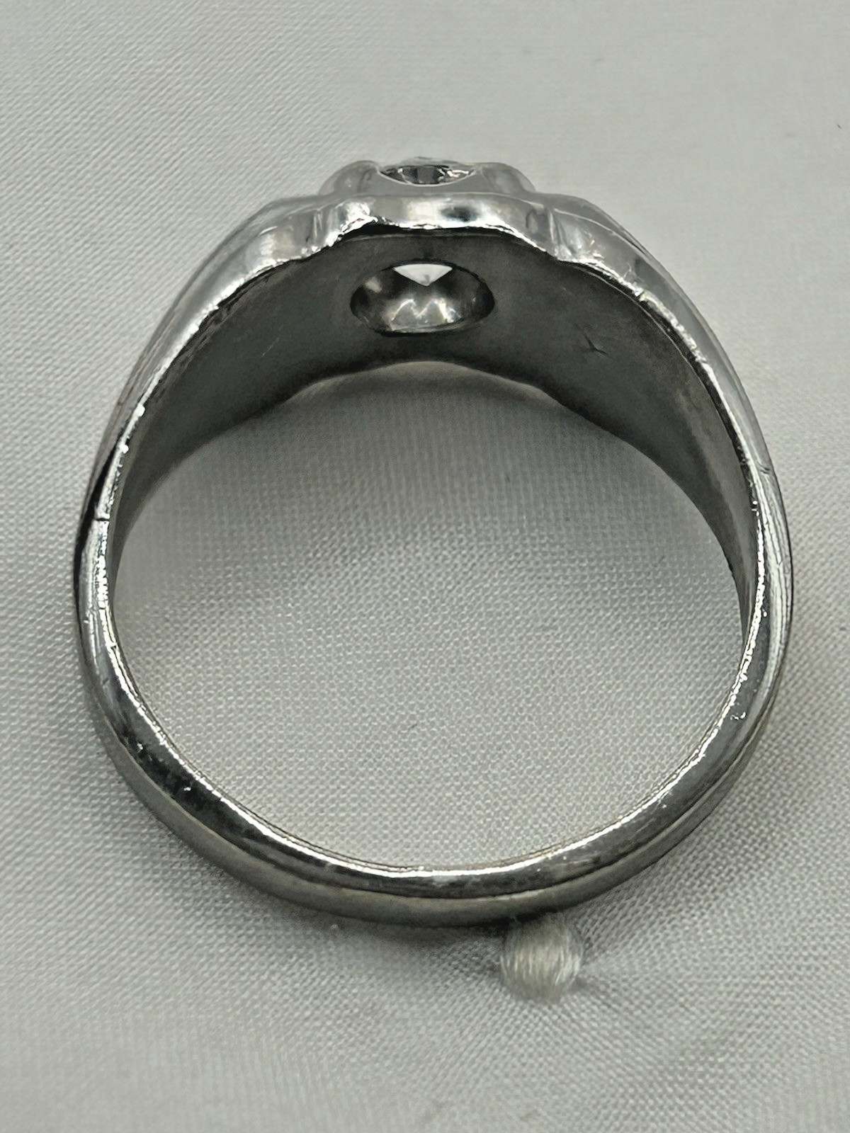 Men’s Lind Sterling Silver Solitaire CZ Ring 1.25 Carat Size 12.5