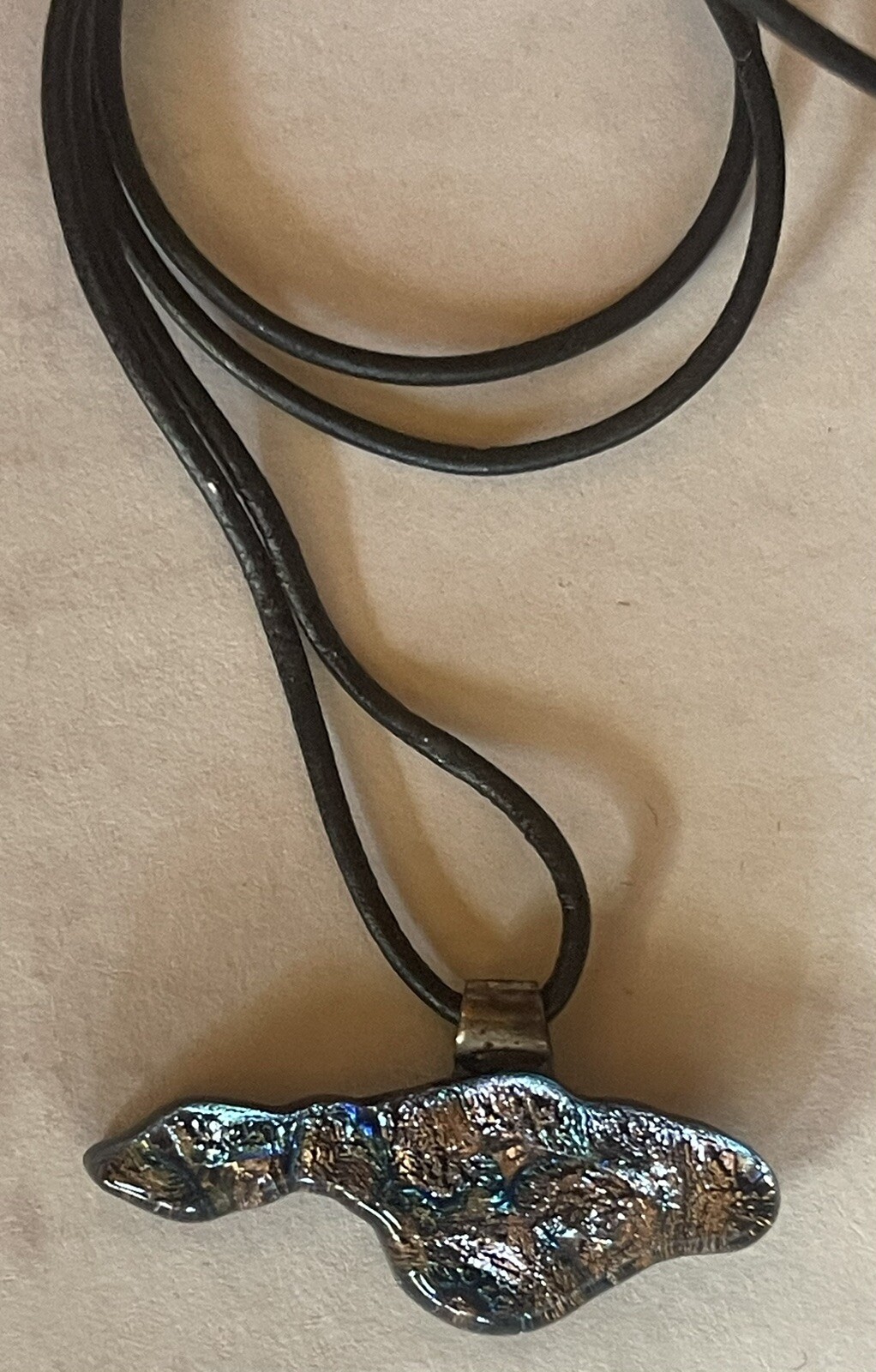 CATALINA ISLAND, OUTLINE OF ISLAND, ARTISAN NECKLACE, HANDMADE, NWOT