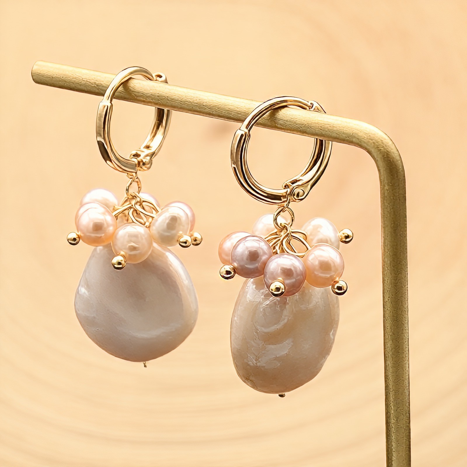 Handmade Natural Pearl Drop Dangle Earrings 925 Sterling Silver Wedding Gift