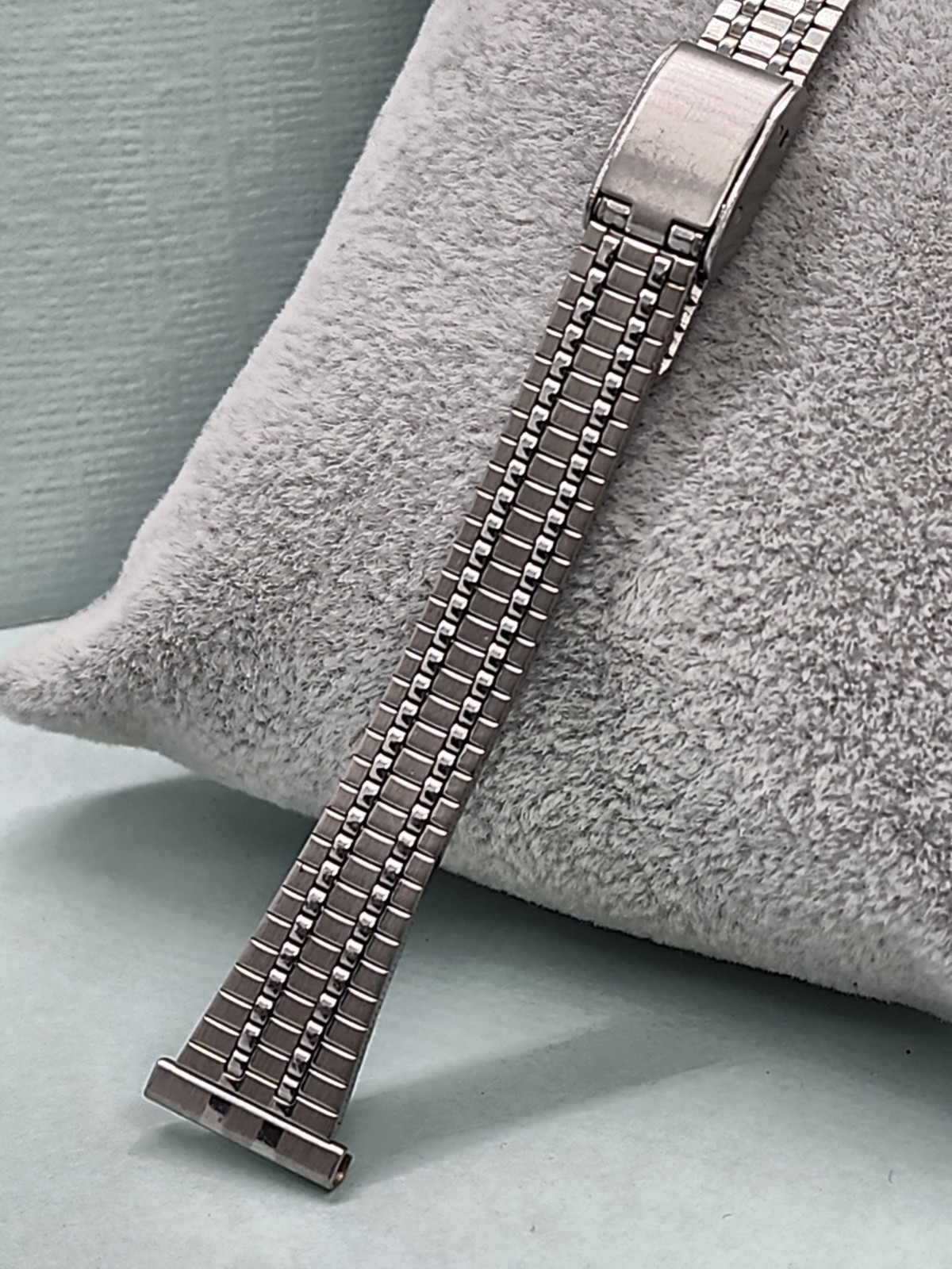 Ladies Vintage NOS 14mm 2 Piece Stainless Sliding Clasp Watch Band