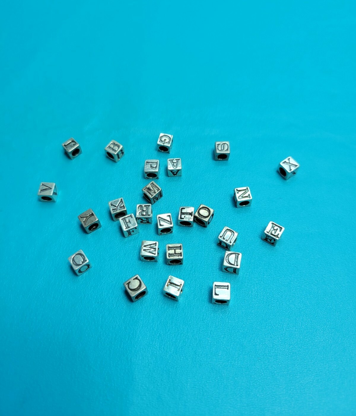 3D Initial Alphabet Blocks A-Z 925 Sterling Silver Pendant Bracelet Necklace