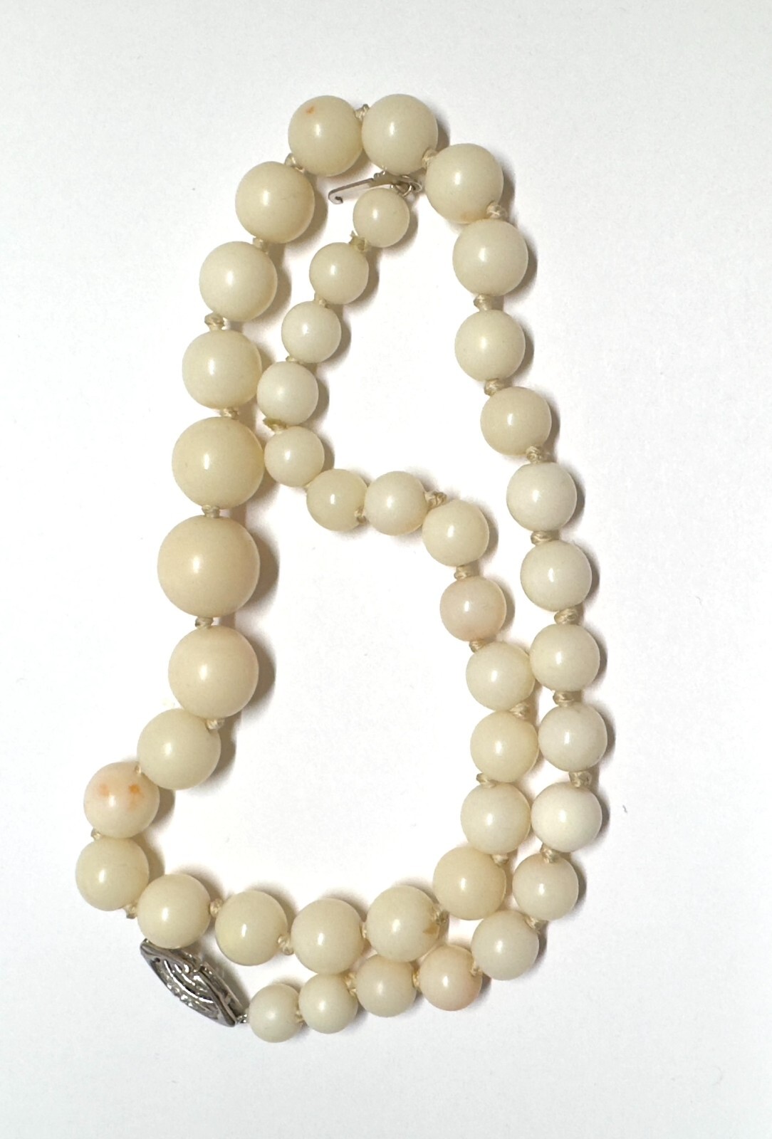 ANGEL SKIN 5.8MM-10.8MM CORAL 15 inch Necklace 14K Gold Clasp