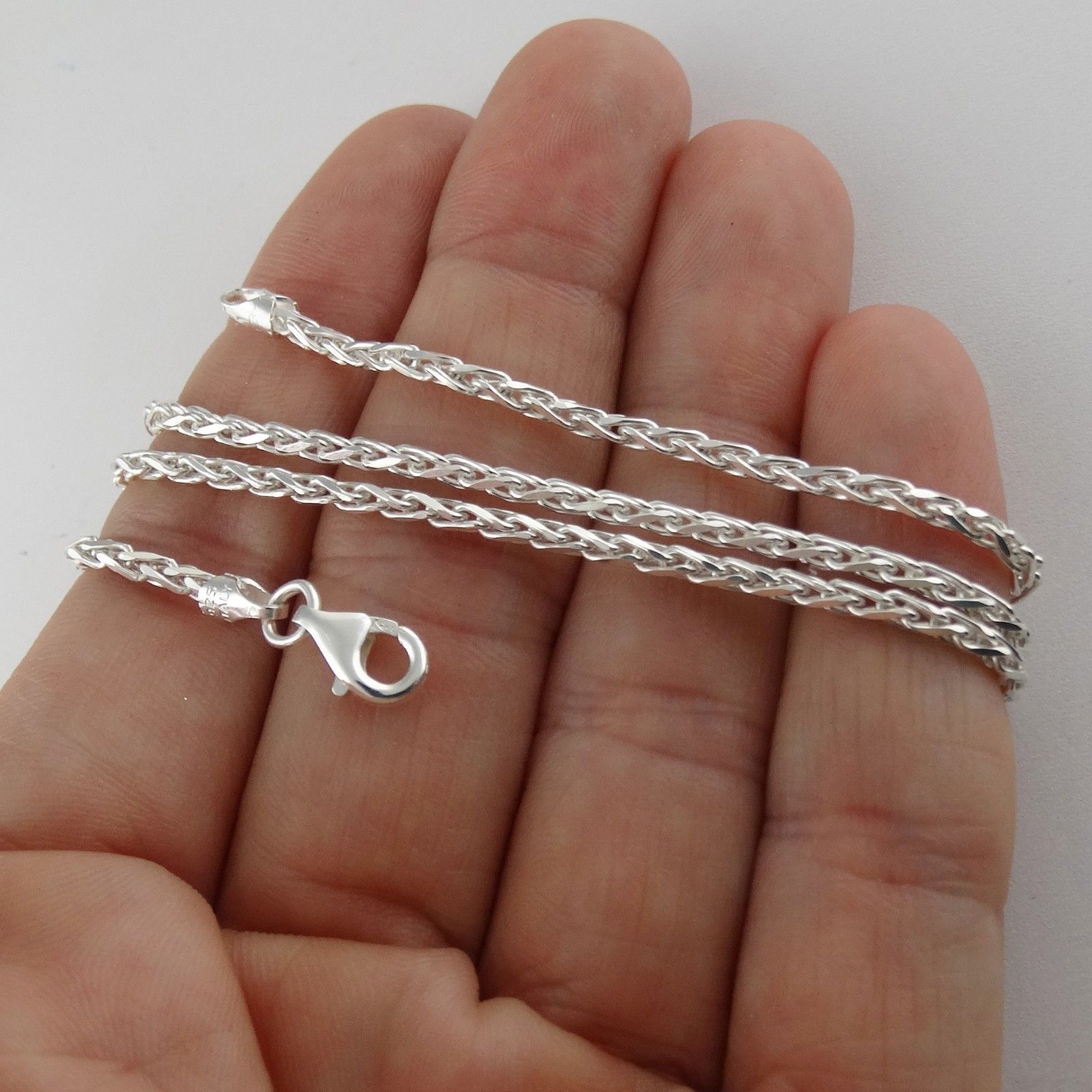 Sterling Silver 2mm SPIGA Wheat Chain – 060 Diamond Cut Italy 16″-30″
