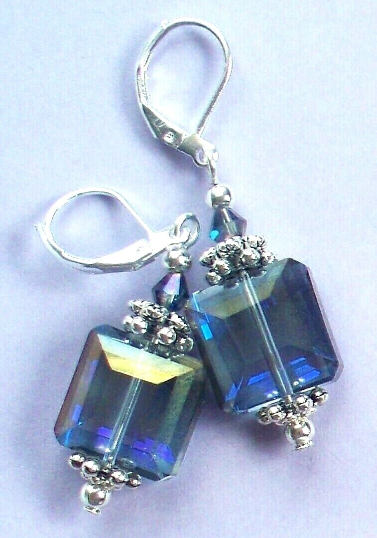 colorized CRYSTAL drops Lever back handcrafted YOU CHOOSE XX