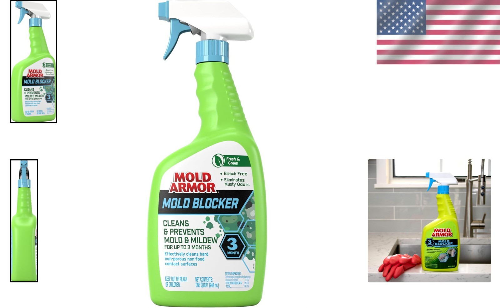 Eco-Friendly Mold Blocker, 32 oz Spray – Antimicrobial for Indoor & Outdoor Use