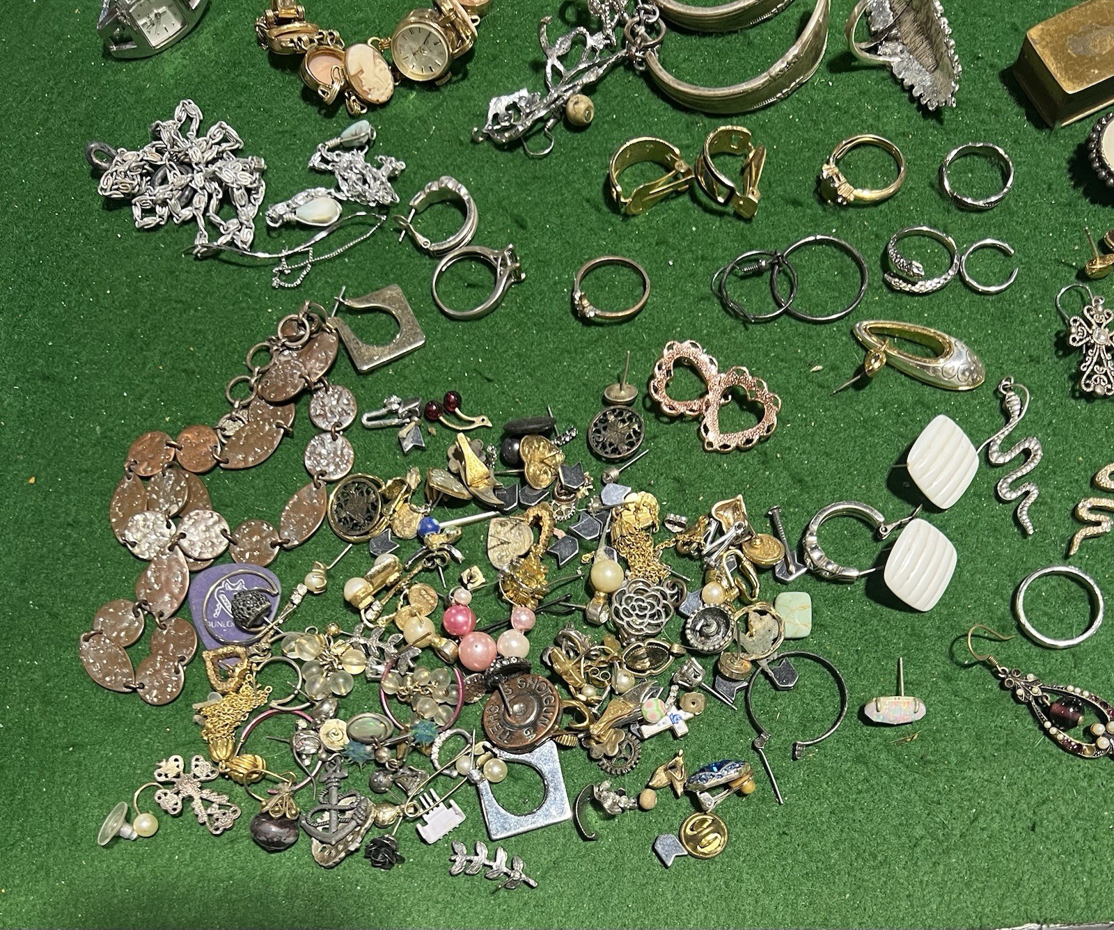 Lot of Jewelry with Several Pieces of Rings Earrings and Other Items See Photos