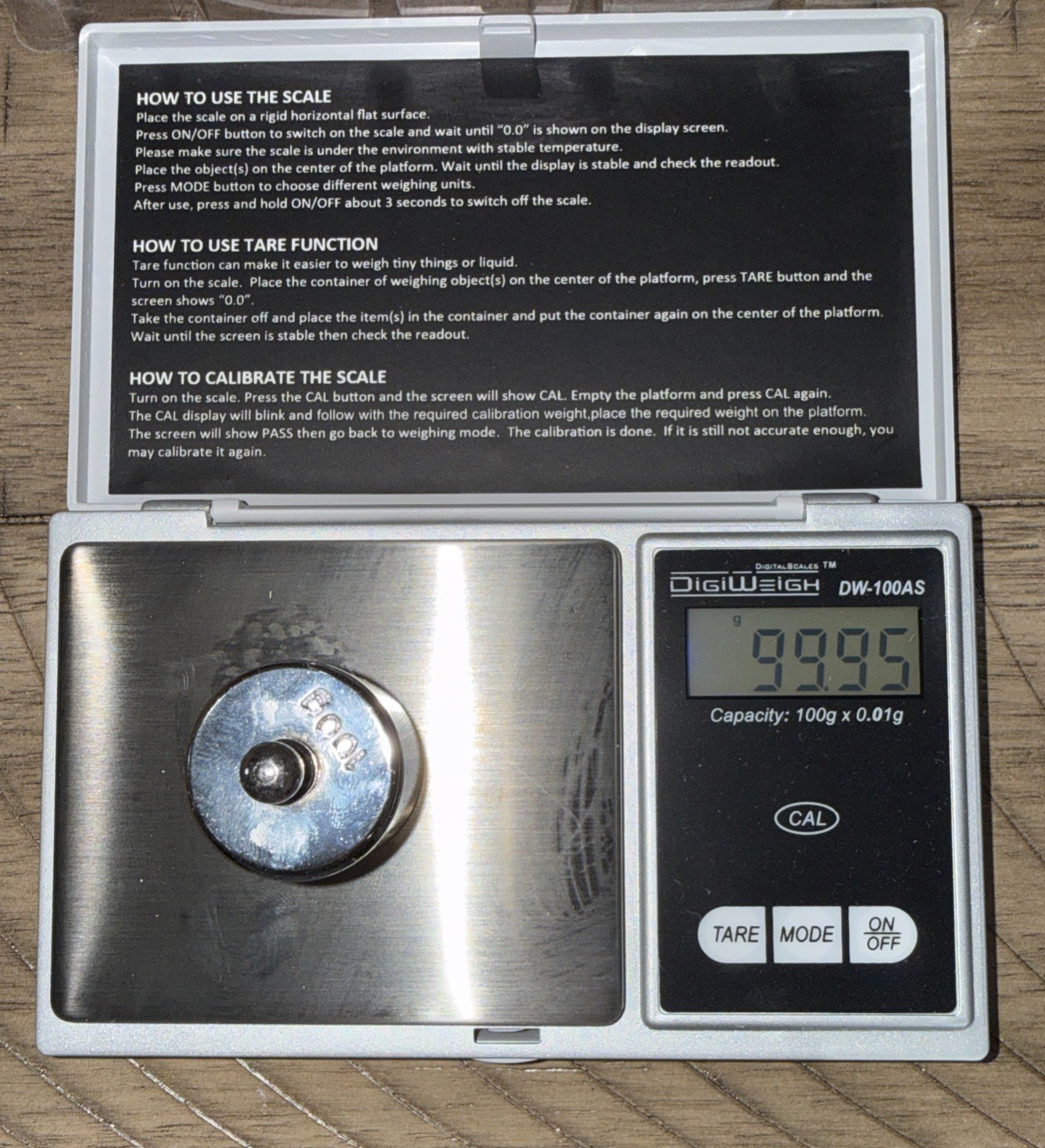 😎 100g x 0.01 DIGITAL JEWELRY SCALE 💜DW-100AS MODEL💛STAINLESS STEEL DIGIWEIGH