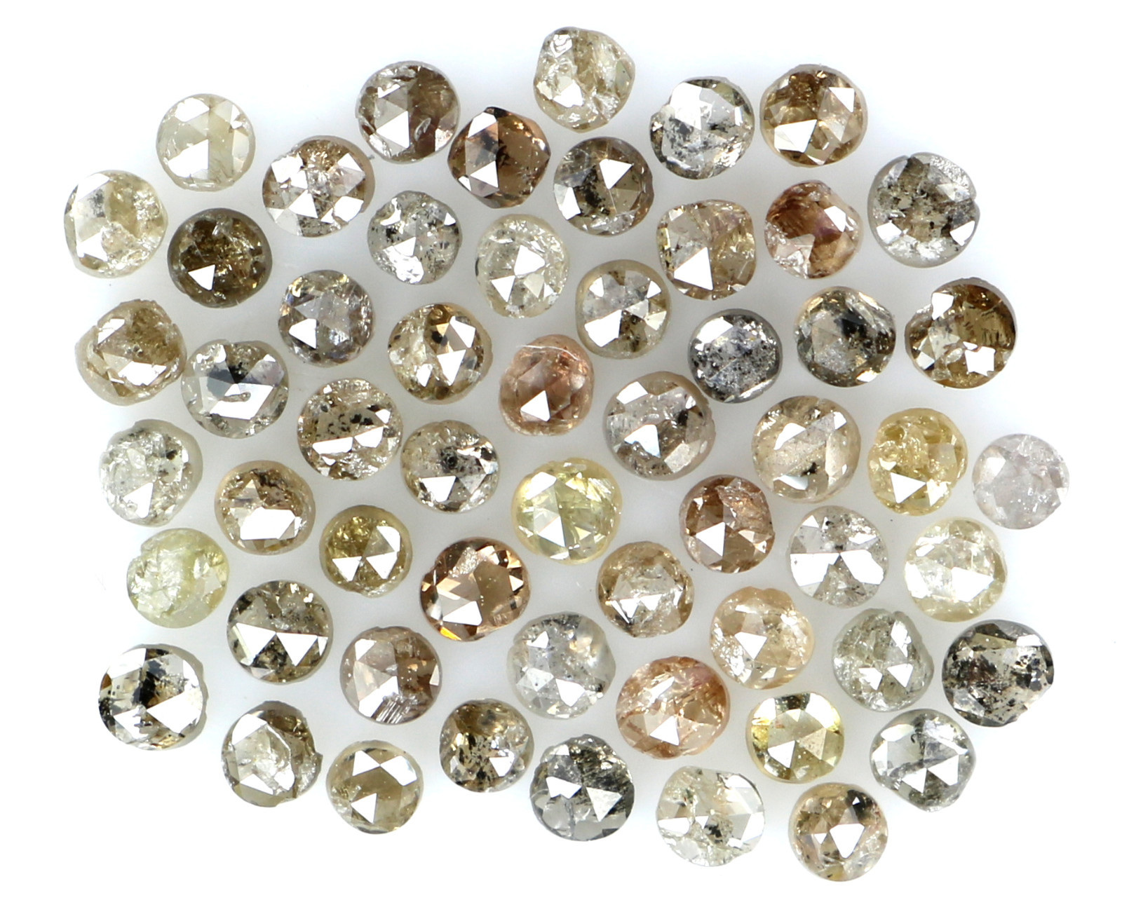 Natural Loose Diamonds Brown Fancy Mix Color Round Clarity I1-I2 1.00 CtLot NQ16