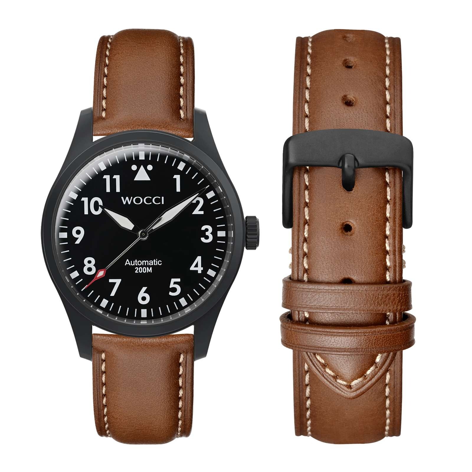 WOCCI Vintage Leather Watch Band 14 15 16 17 18 19 20 21 22 23 24mm Strap