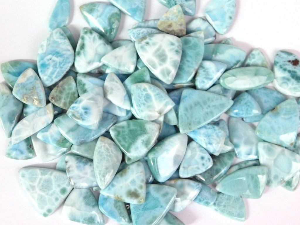 Natural Larimar cabochon Loose gemstones Jewelry Making Wholesale Lot 71257